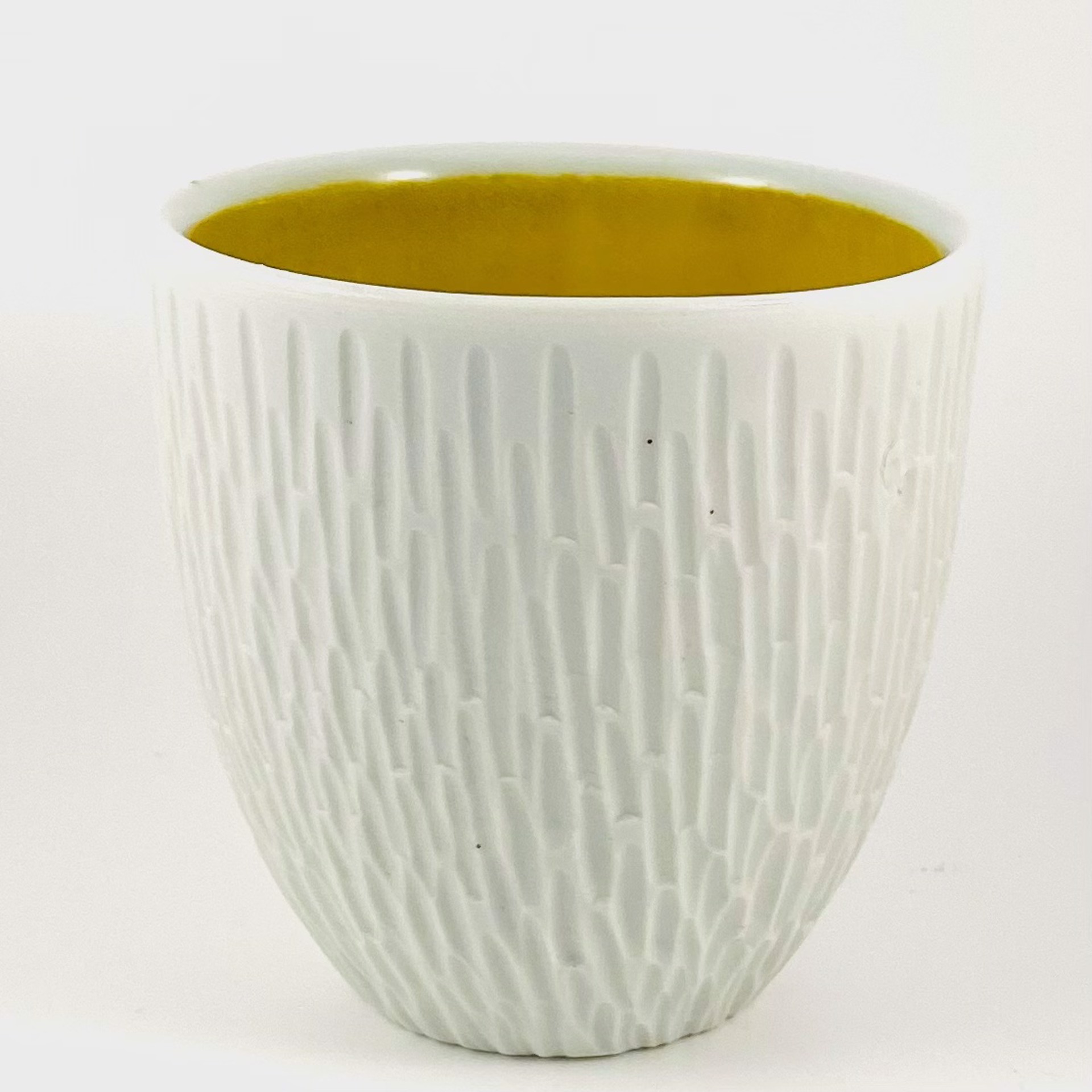Textured Cup with Yellow Glazed Interior AJ21-4 by Ann John