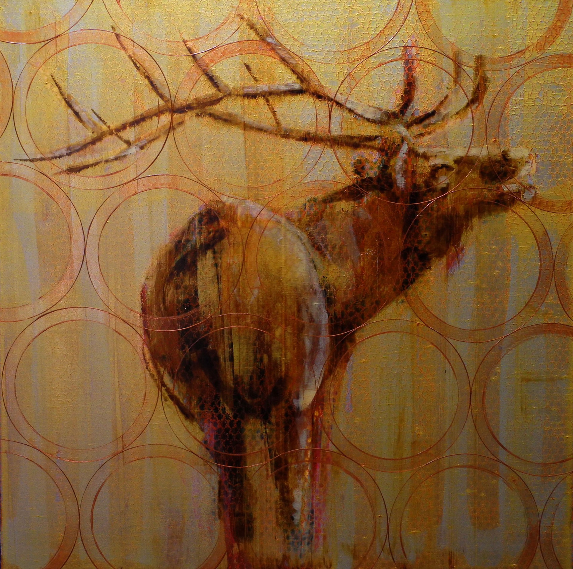 Animal Painting #012-0568 (Elk) by Les Thomas