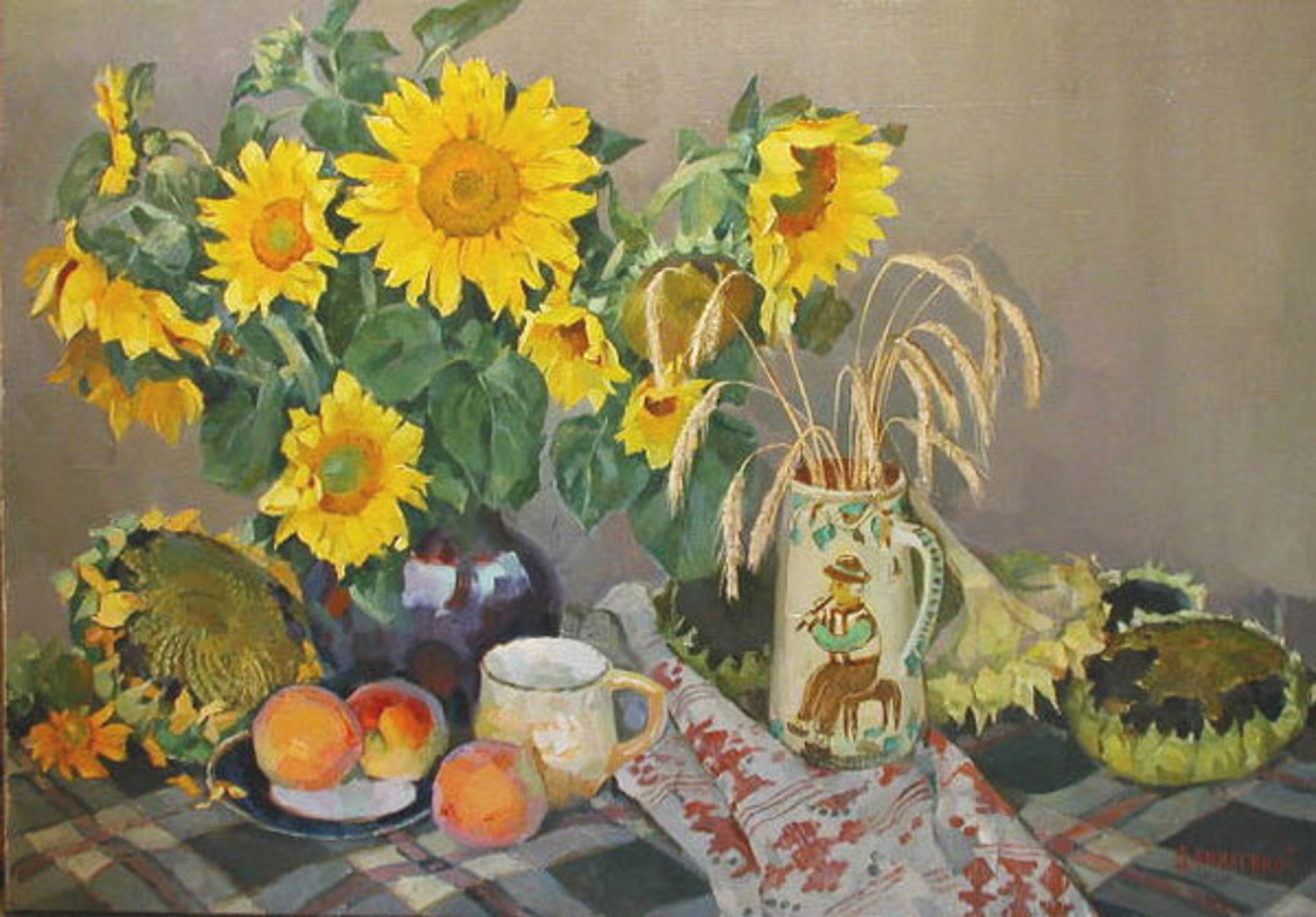 Sunflowers with Peaches by Tamara Danilenko