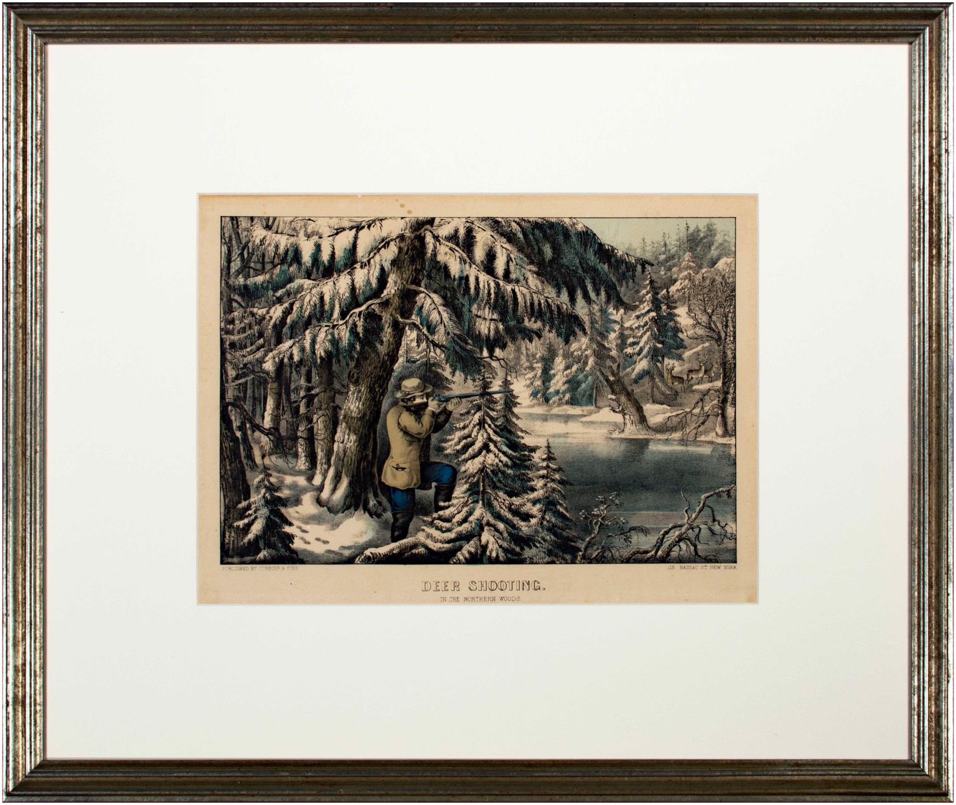 Deer Shooting In the Northern Woods by Currier & Ives