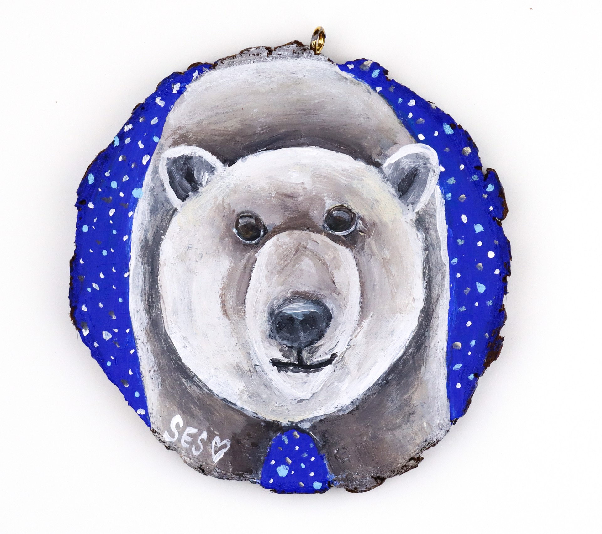 Polar Bear and Wolf (ornament) by Sarah Swan