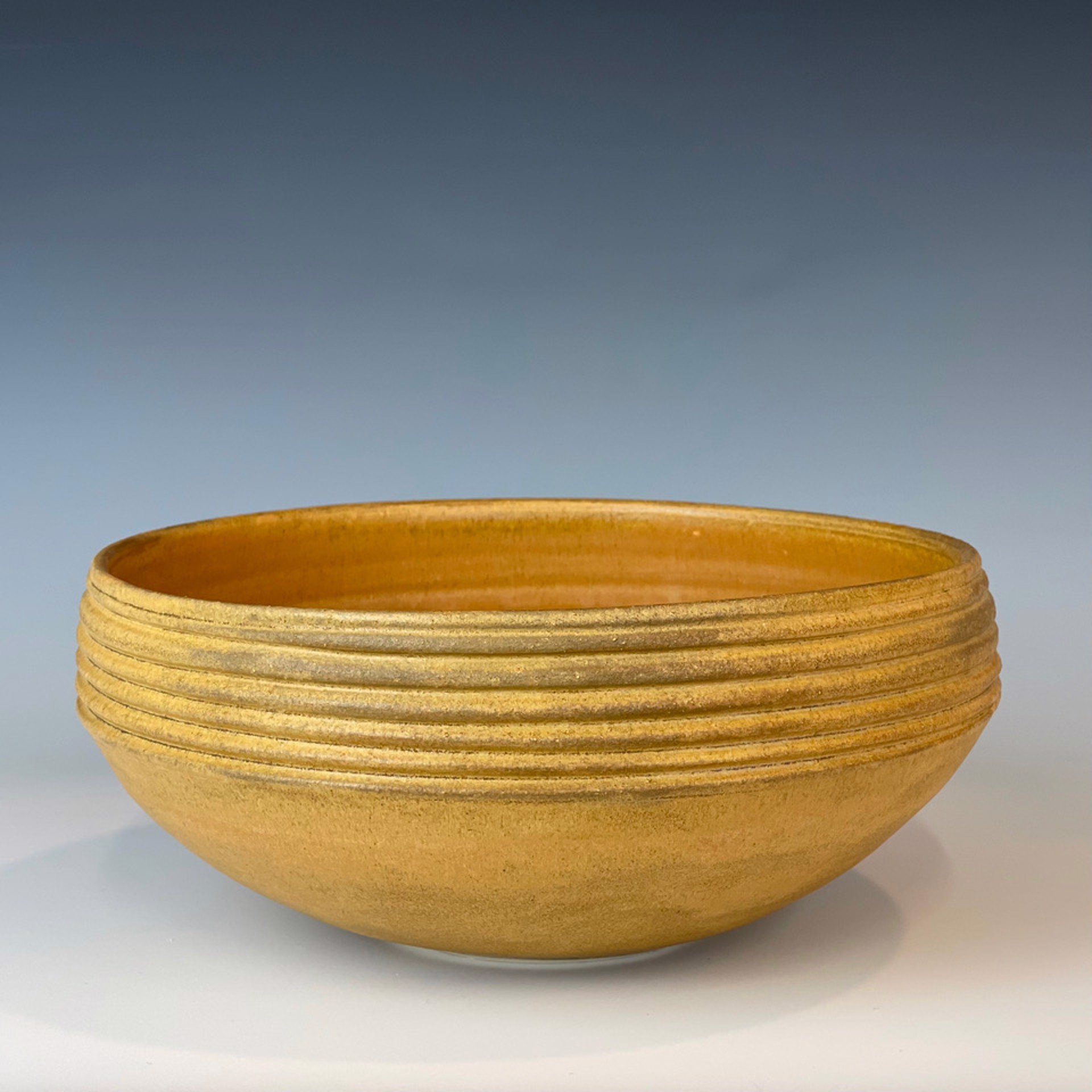 Golden Grass Modern Carved Bowl by Mary Roberts