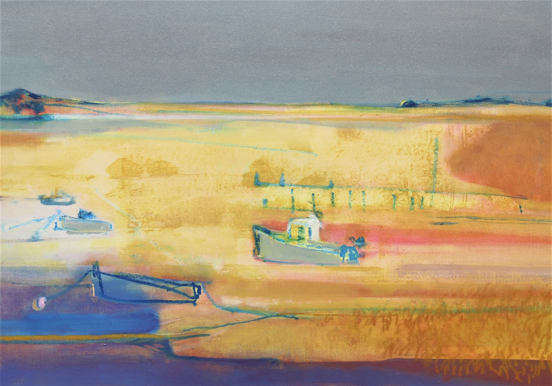 ONE BOAT CHUGGING OUT THE BAY  by CHRISTINA THWAITES (Landscape)