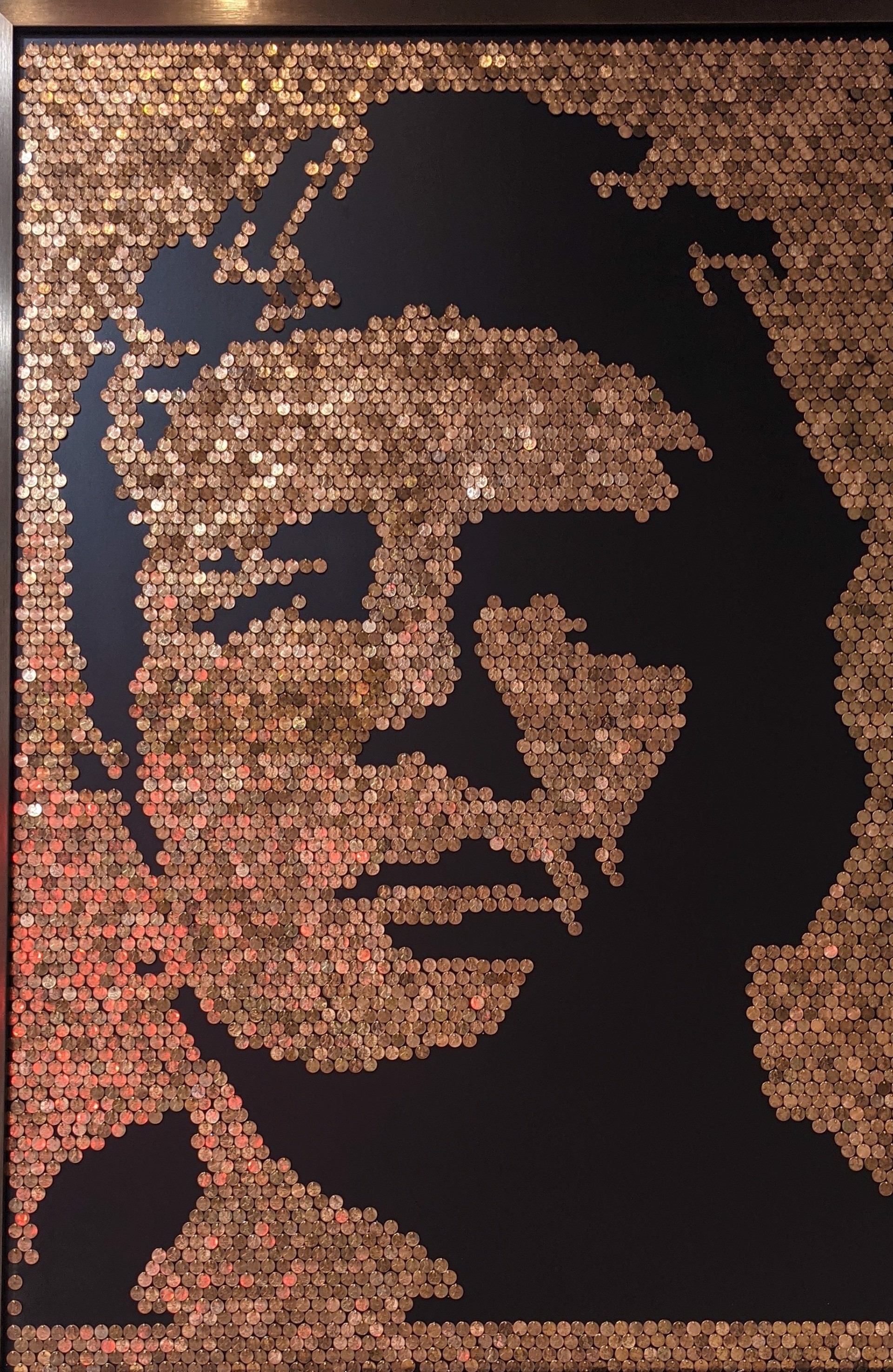 Penny Face "James Dean" by Coins & Sequins On Canvas by Efi Mashiah