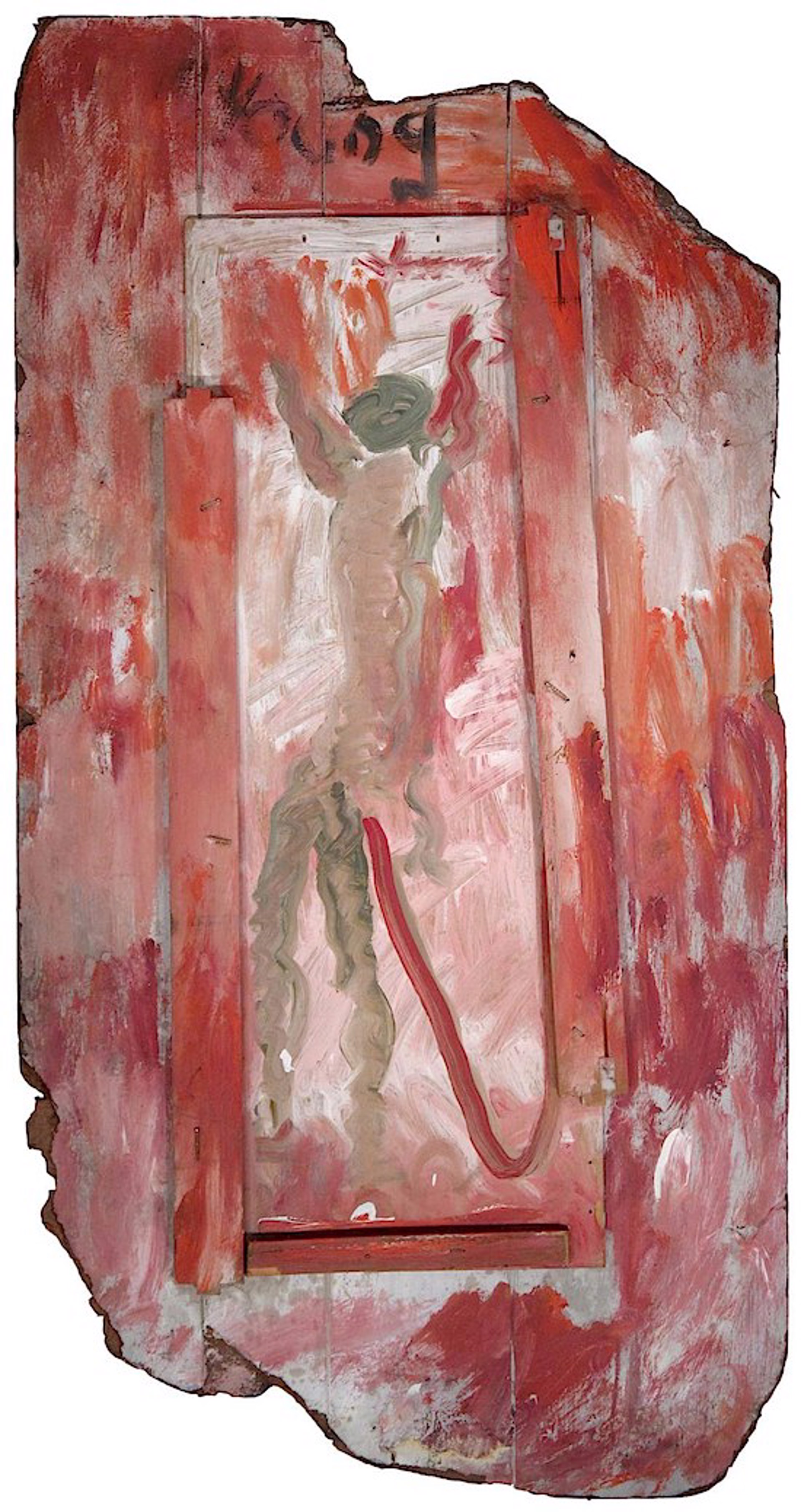 Untitled (Red Erotic Fallen Angel) by Purvis Young