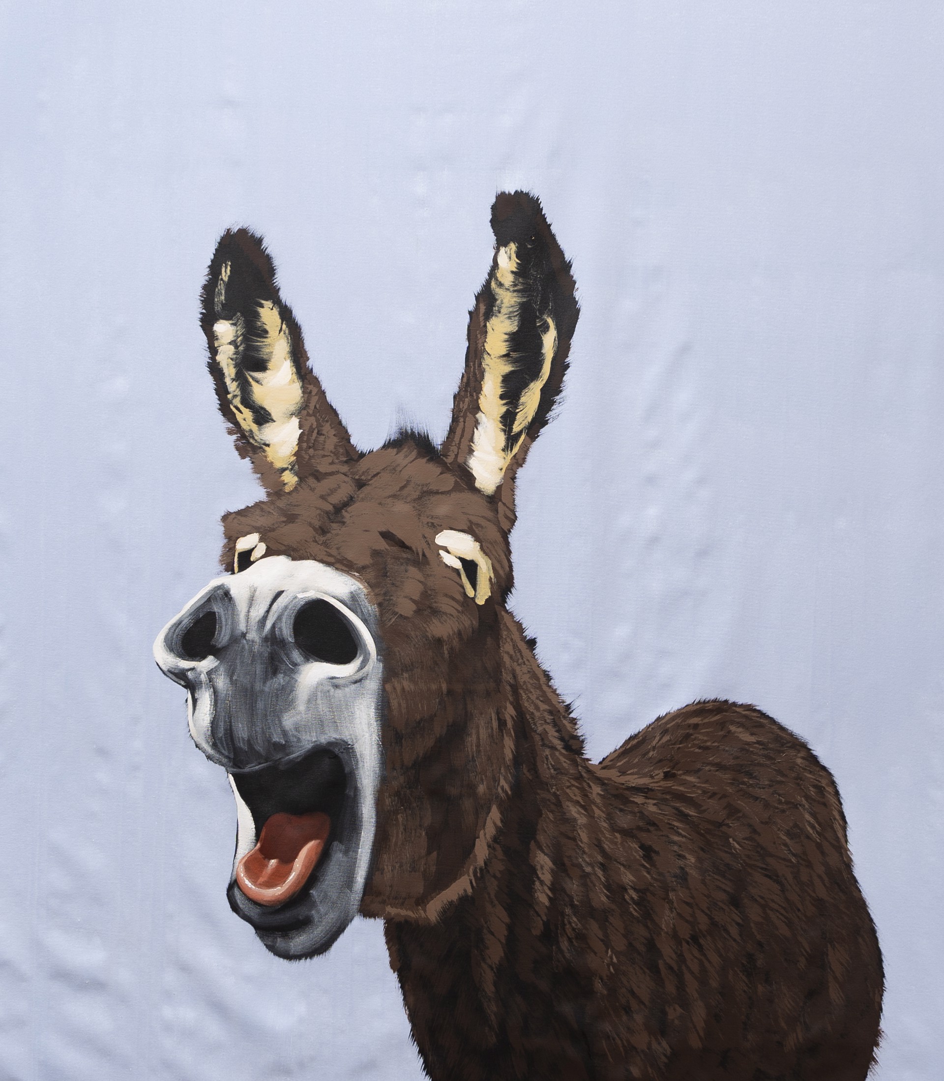 Laughing Donkey on Blue by Josh Brown