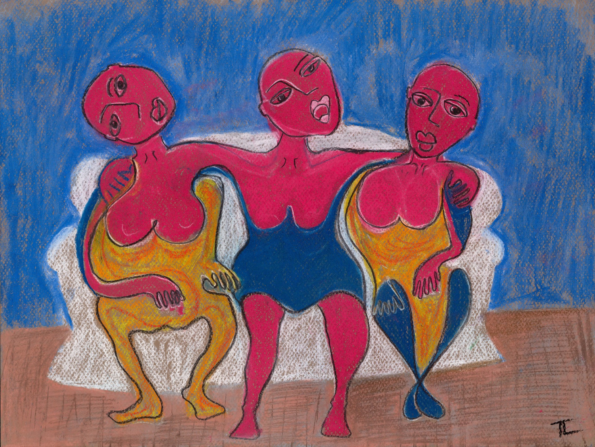 Three Women Sitting by Toni Lane