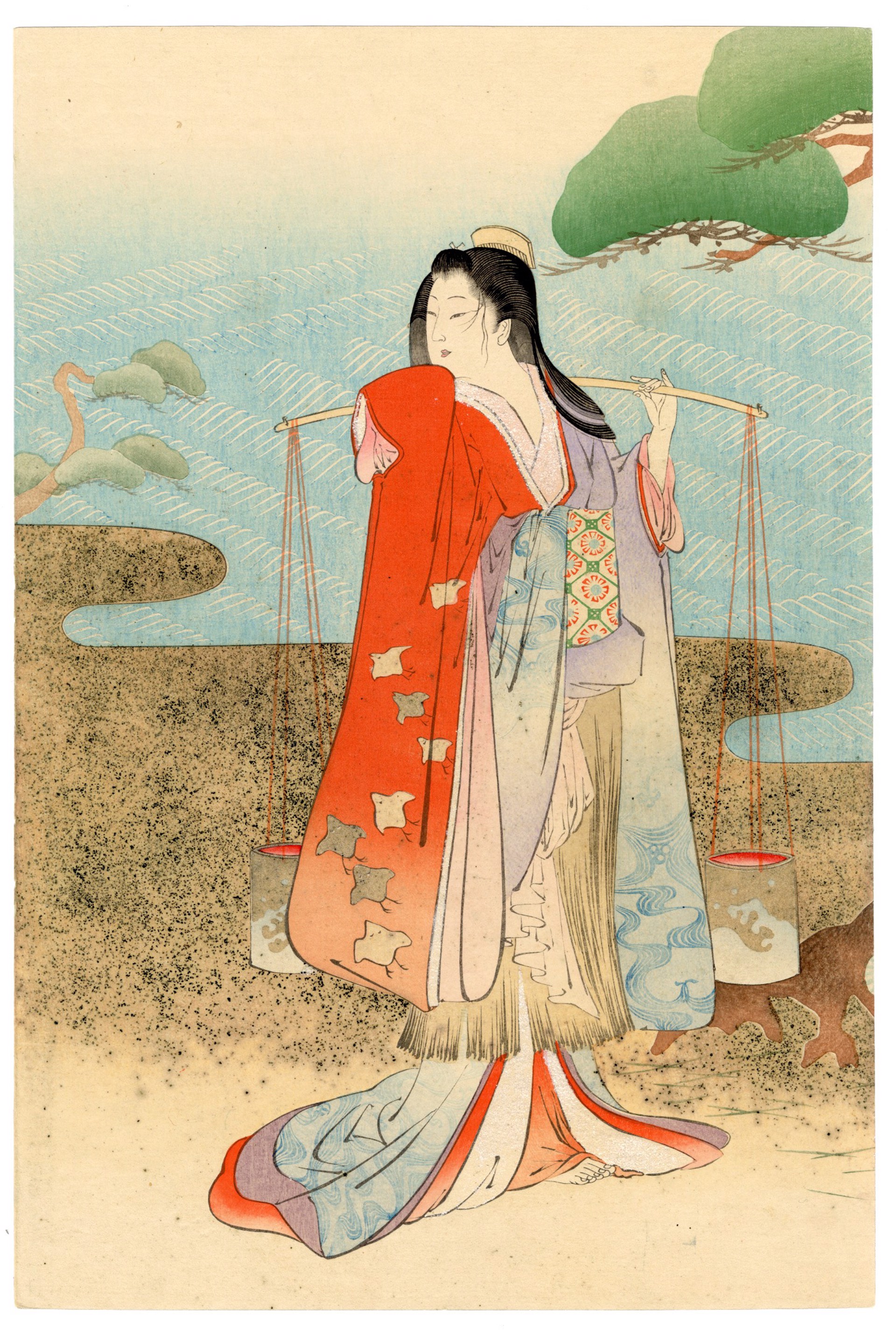 The Salt Maidens, Murasame and Matsukaza by Yasuda Shodo