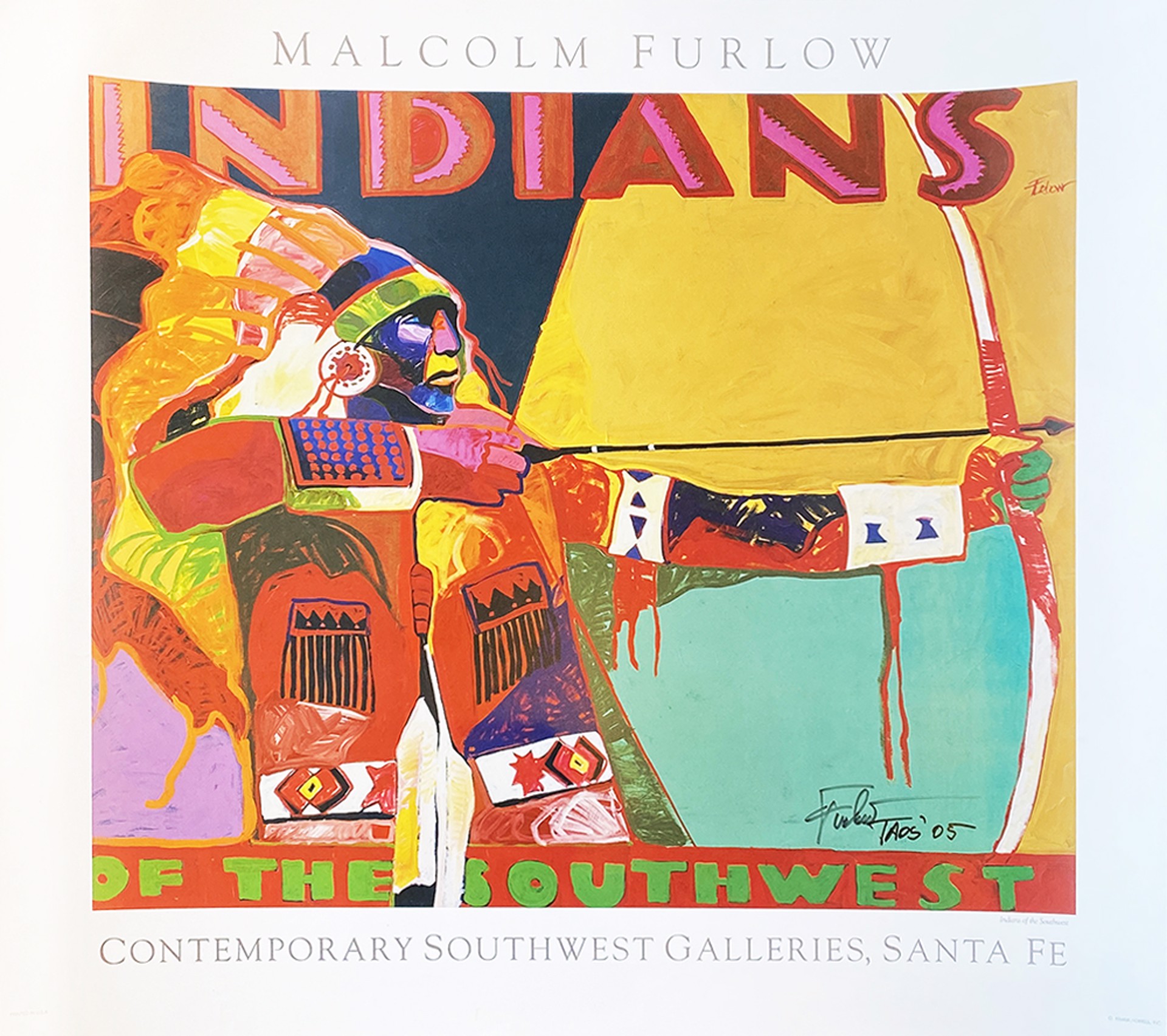 Indians - Contemporary Southwest Galleries Poster by Malcolm Furlow