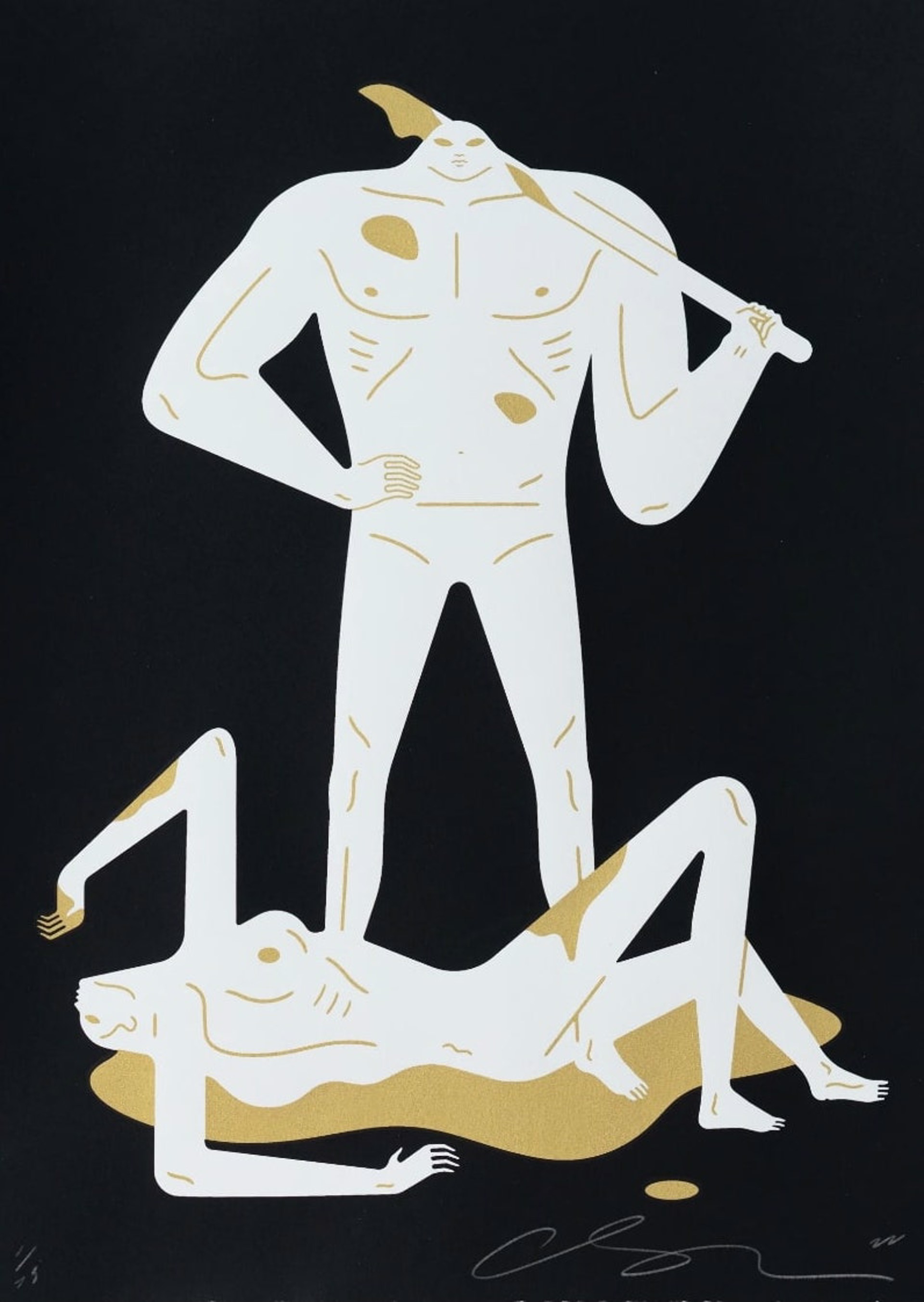 THE NAKED WOMAN & MAN (BLACK) by Cleon Peterson