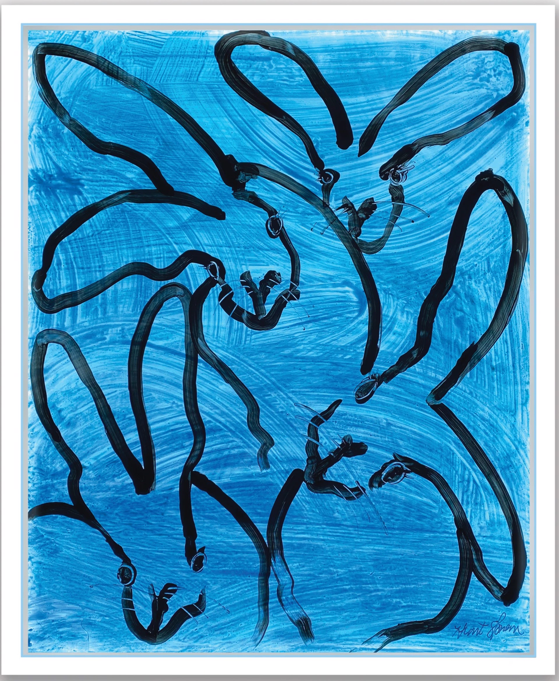 Blue Bunnies (Glow Box) by Hunt Slonem