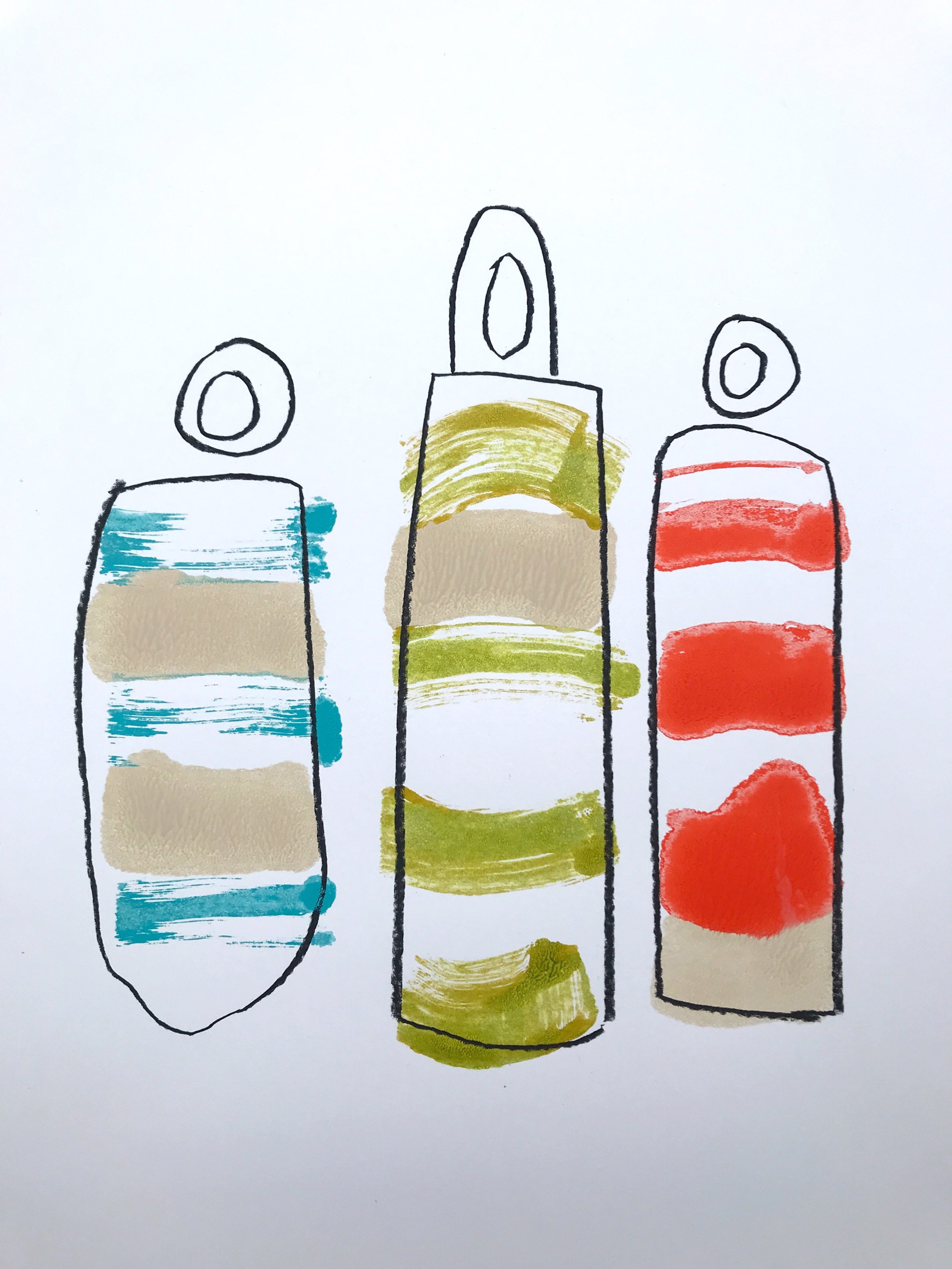 Three Striped Buoys by Rachael Van Dyke