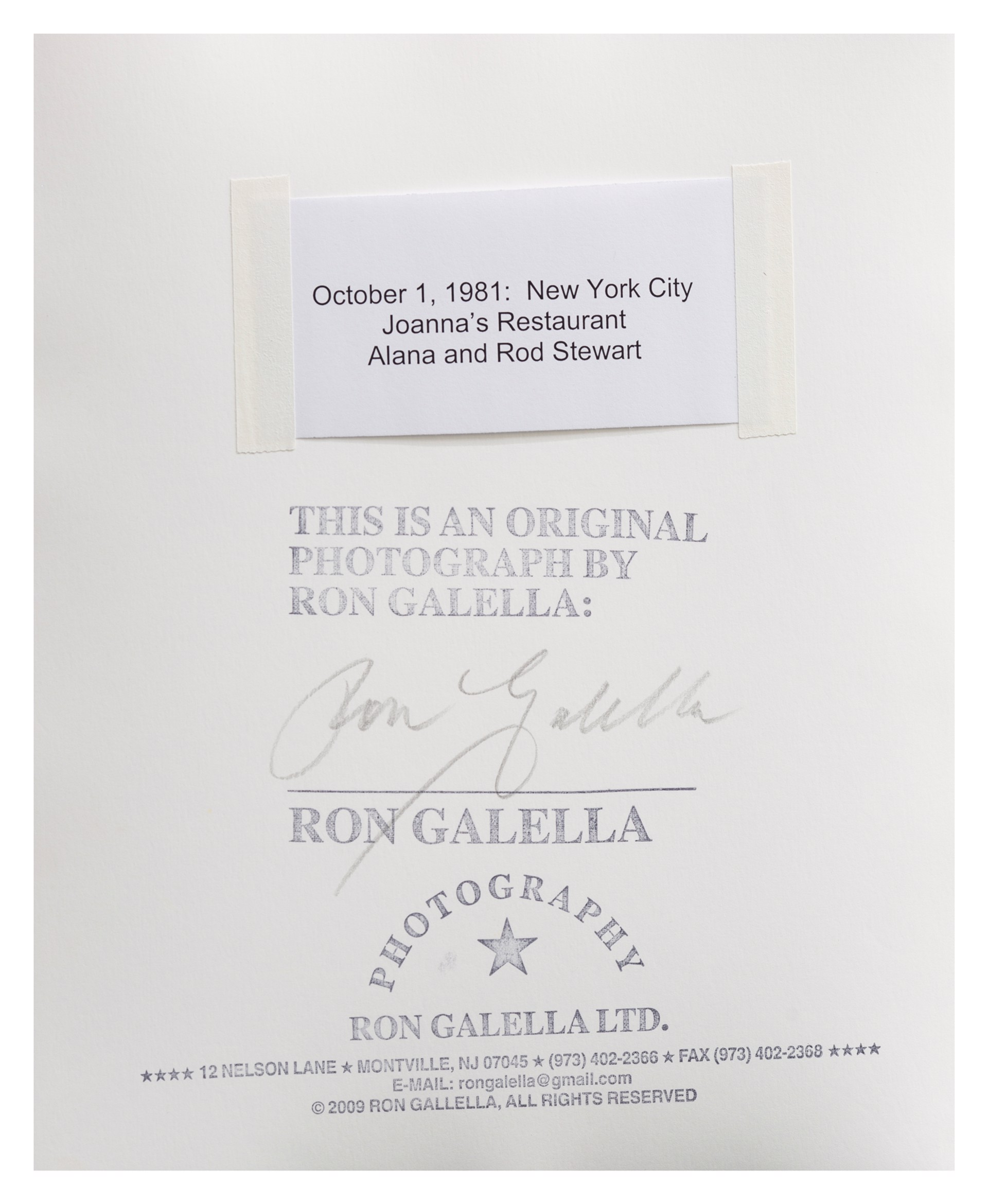 Alana and Rod Stewart by Ron Galella