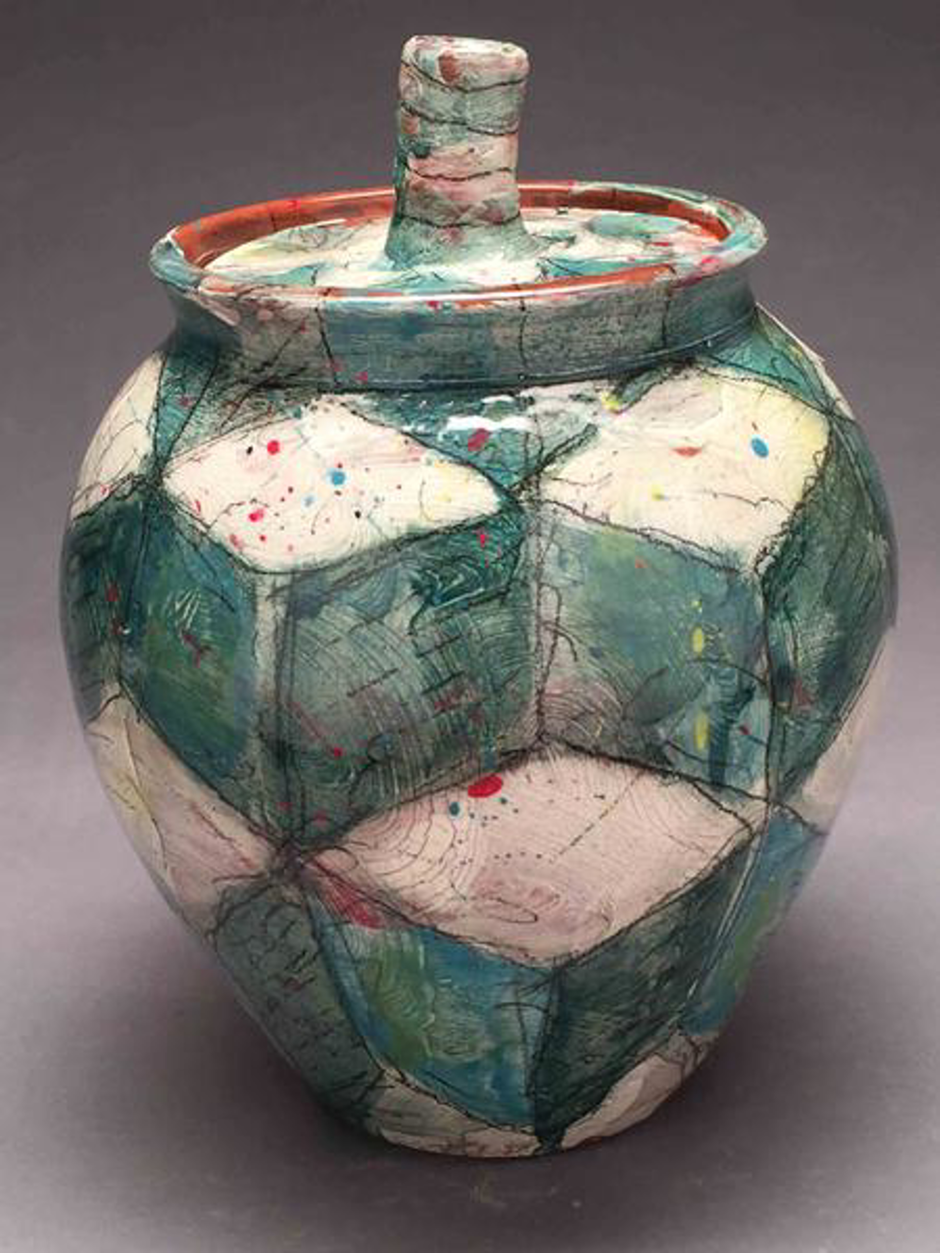 Tumbling Blocks Jar by Susan McGilvrey