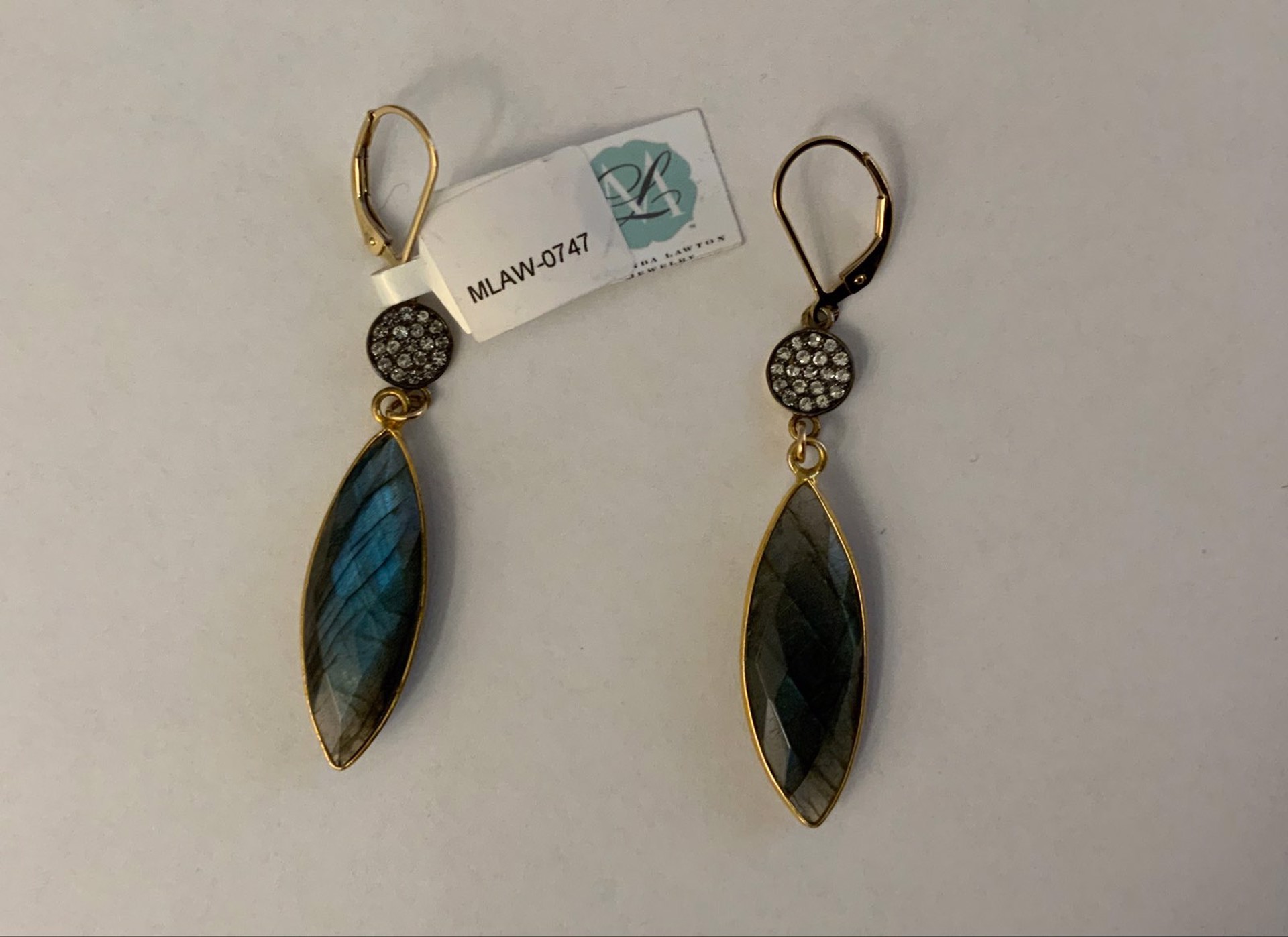 Labradorite And Pave White Topaz by Melinda Lawton Jewelry