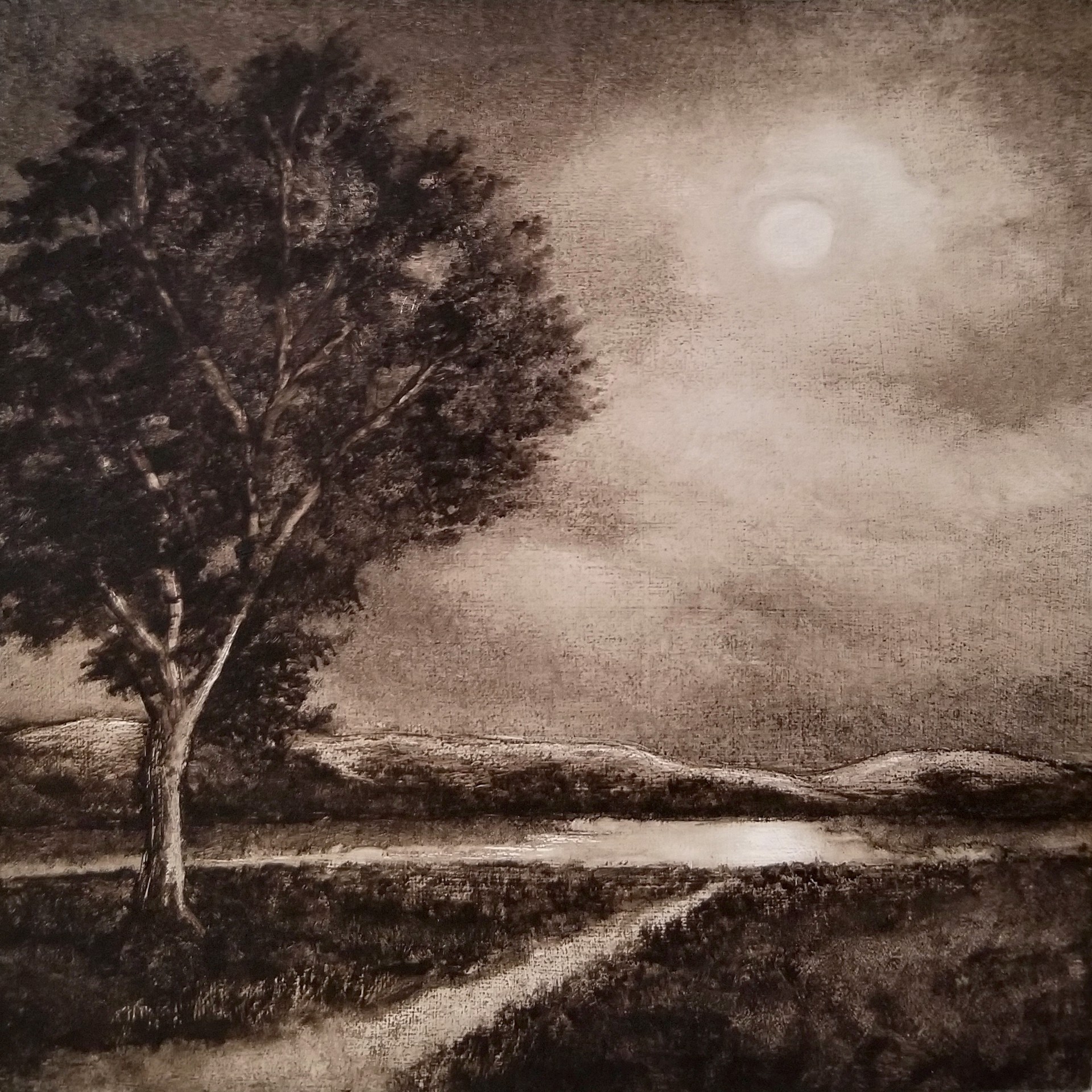 By Moonlight (Monochrome Oil) by Greg Skol | CANYON ROAD CONTEMPORARY ART