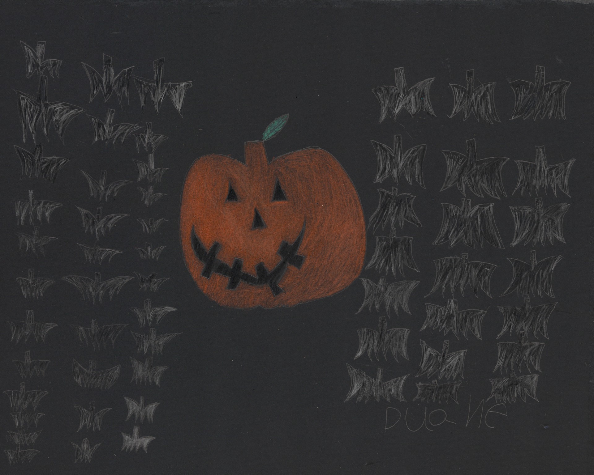 Pumpkin with Bats by Duane Blacksheare-Staton