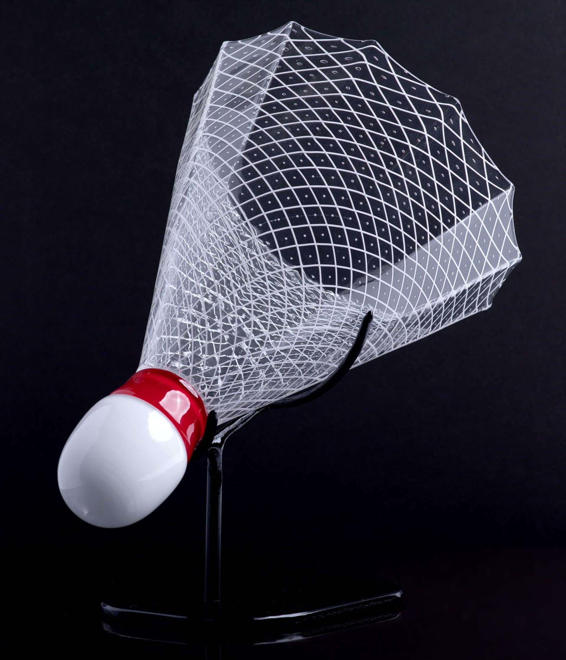 Red-Collar Reticello Shuttlecock by Tyler Kimball