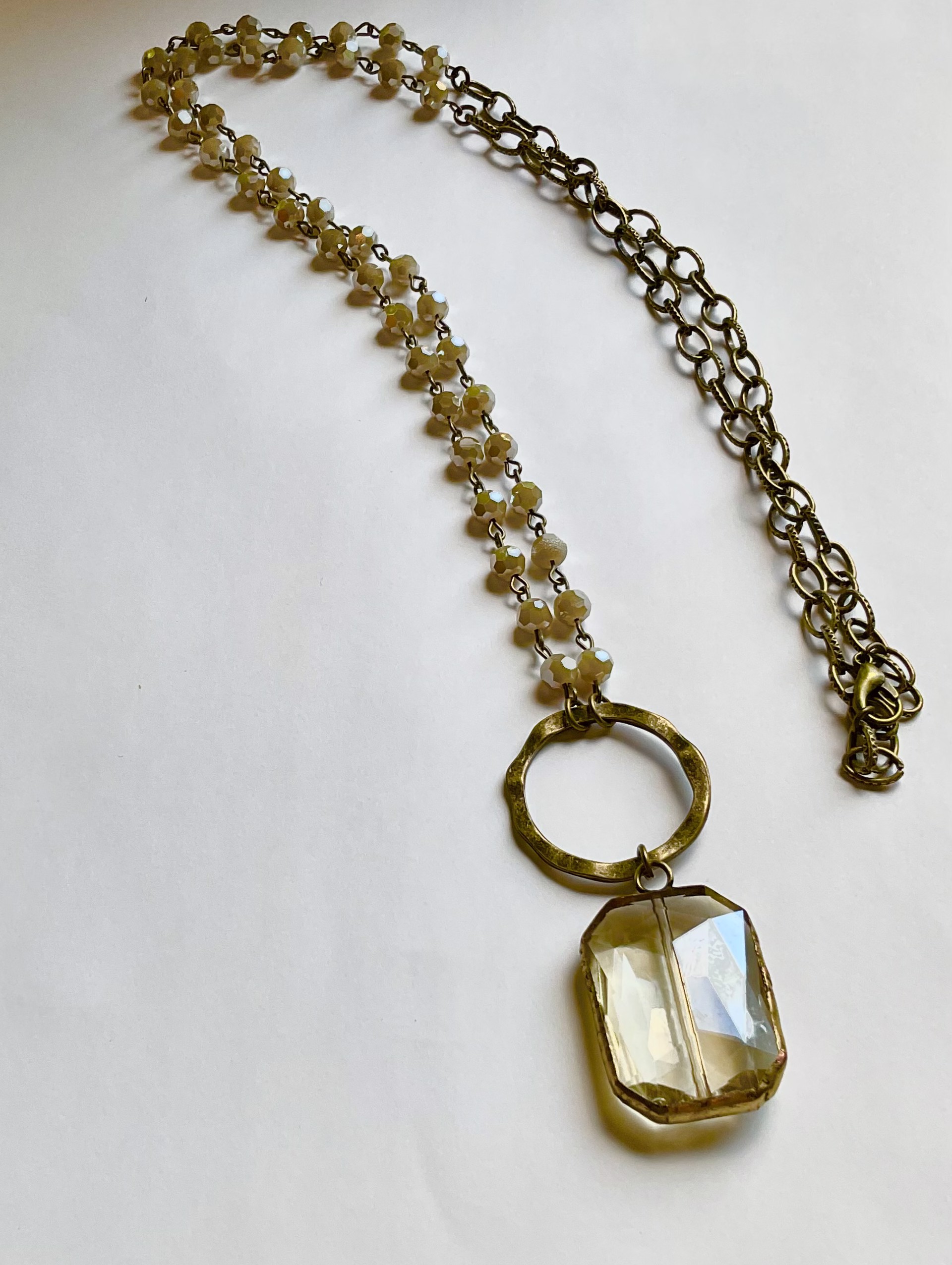 Layering Bronze Czech Glass Necklaces Short by Lannie Cunningham Jewelry