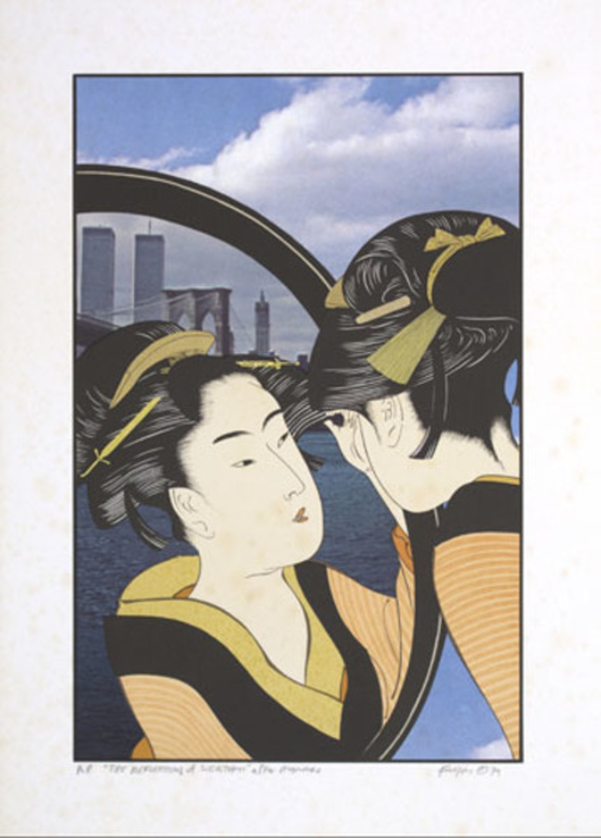 The Reflection of Sugatami After Utamaro by Michael Knigin