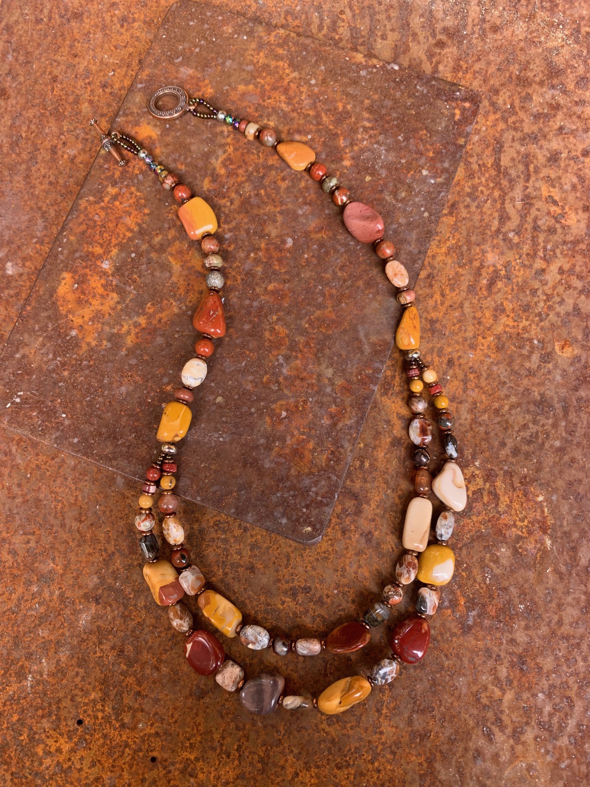 K744 Double Strand Mookaite Necklace by Kelly Ormsby