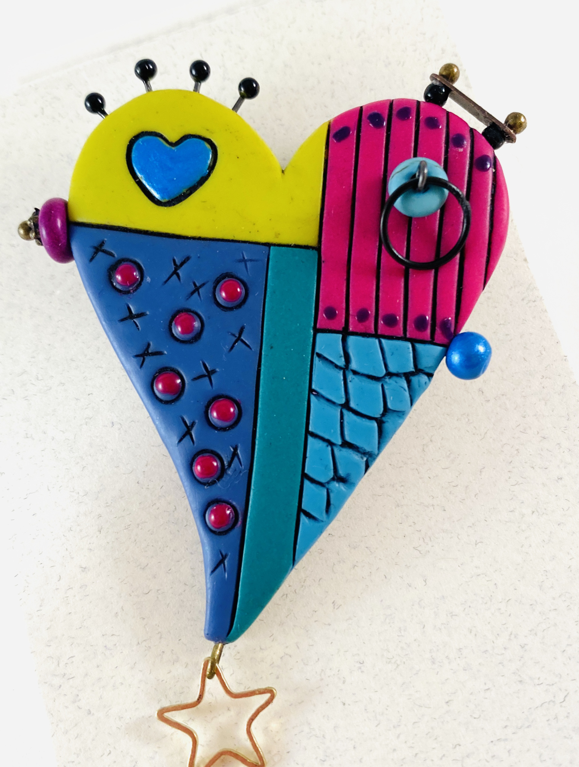 Happy Heart Lapel Pin #4 by Nancy Roth