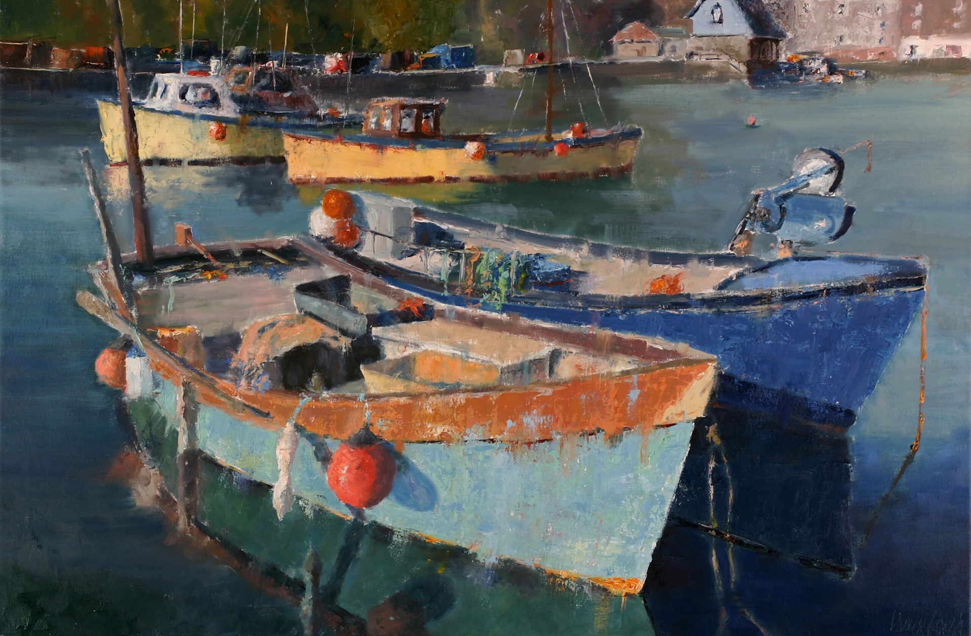 Gary James Young "Mevagissey Harbor" by Oil Painters of America