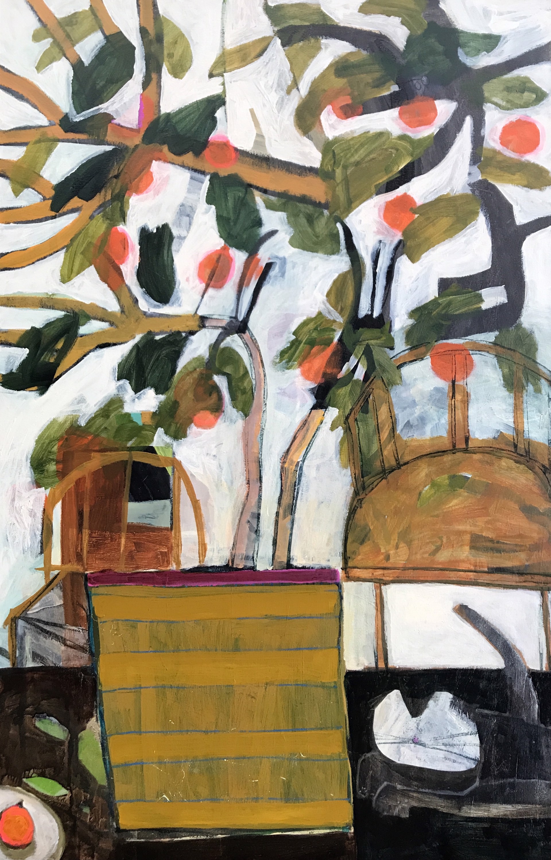 Windsor Chairs, Cat and Mandarin Tree by Rachael Van Dyke