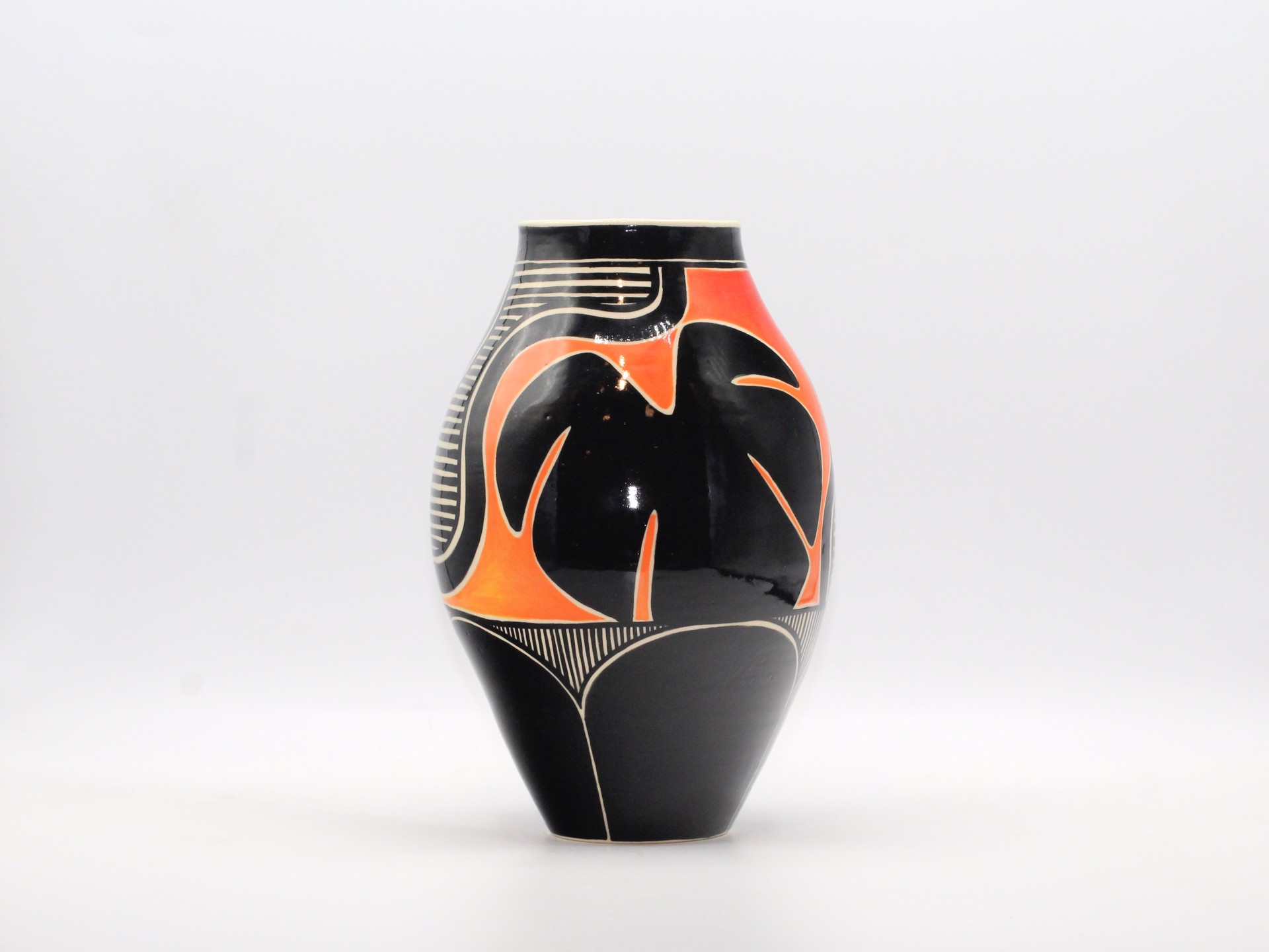 Monstera Vase w/ Orange - short by Kara Lovell