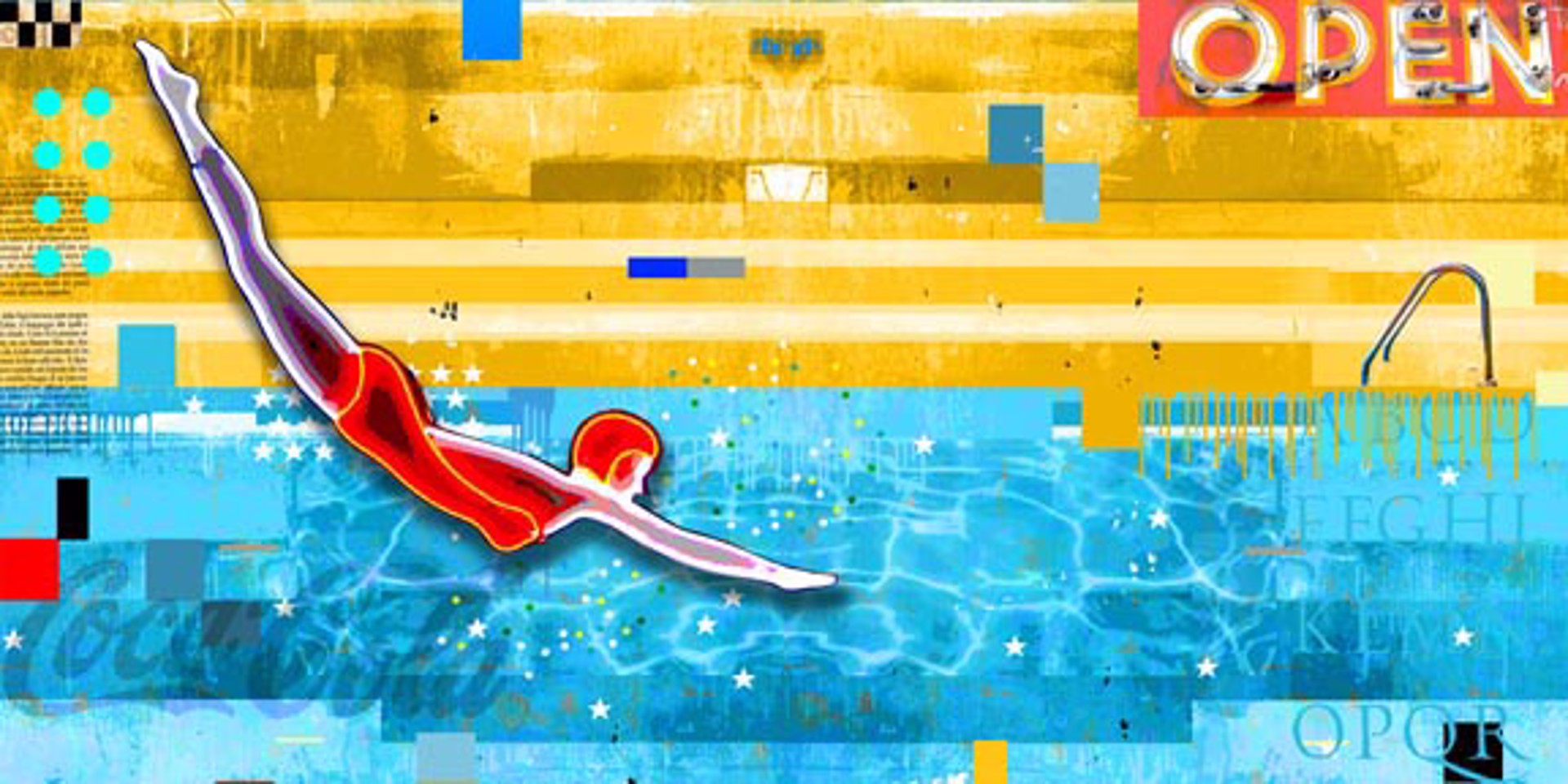 Summer Pool Diver by Mark Andrew Allen