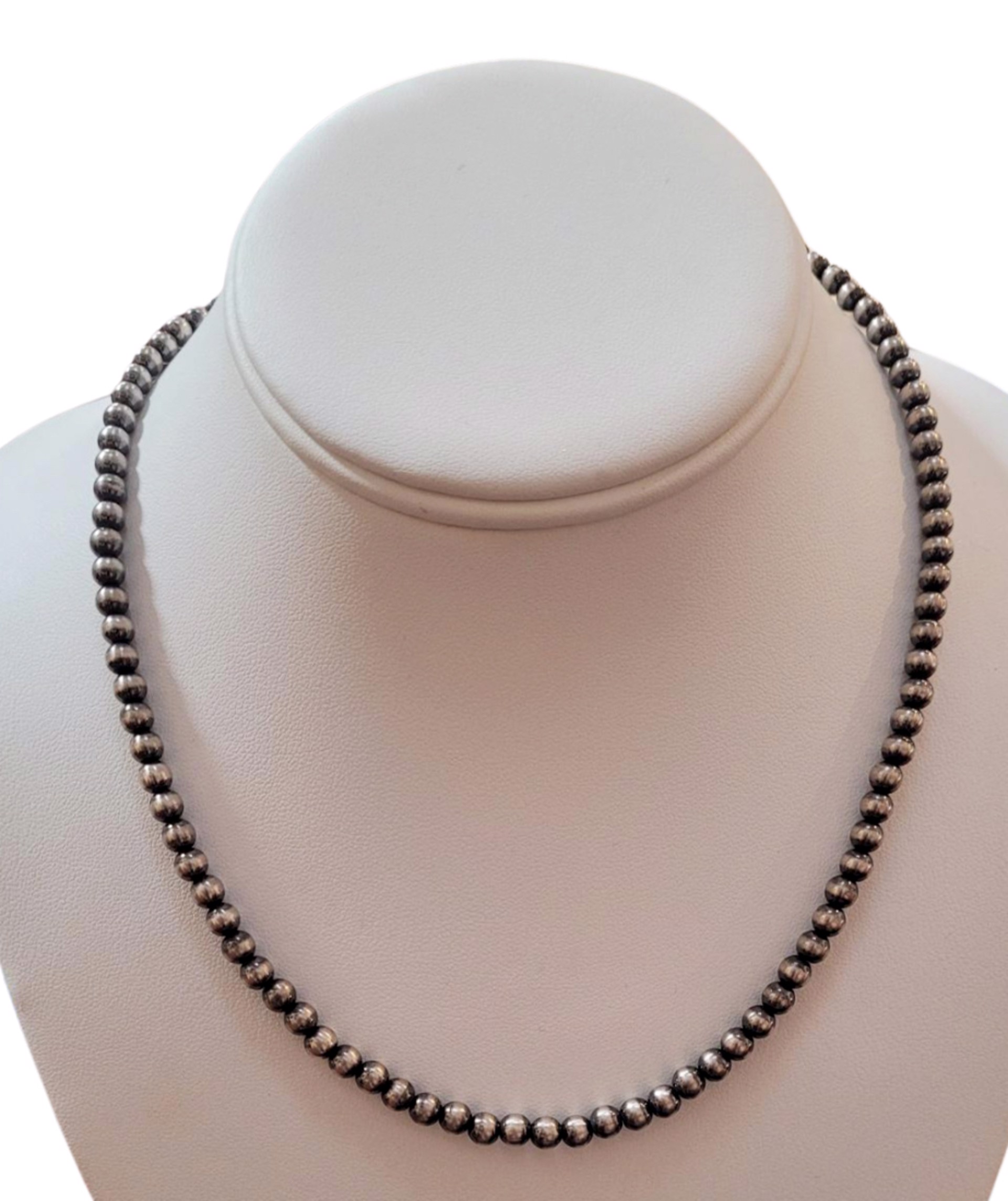 Necklace - Sterling Silver Pearls 18" 5mm by Indigo Desert Ranch - Jewelry