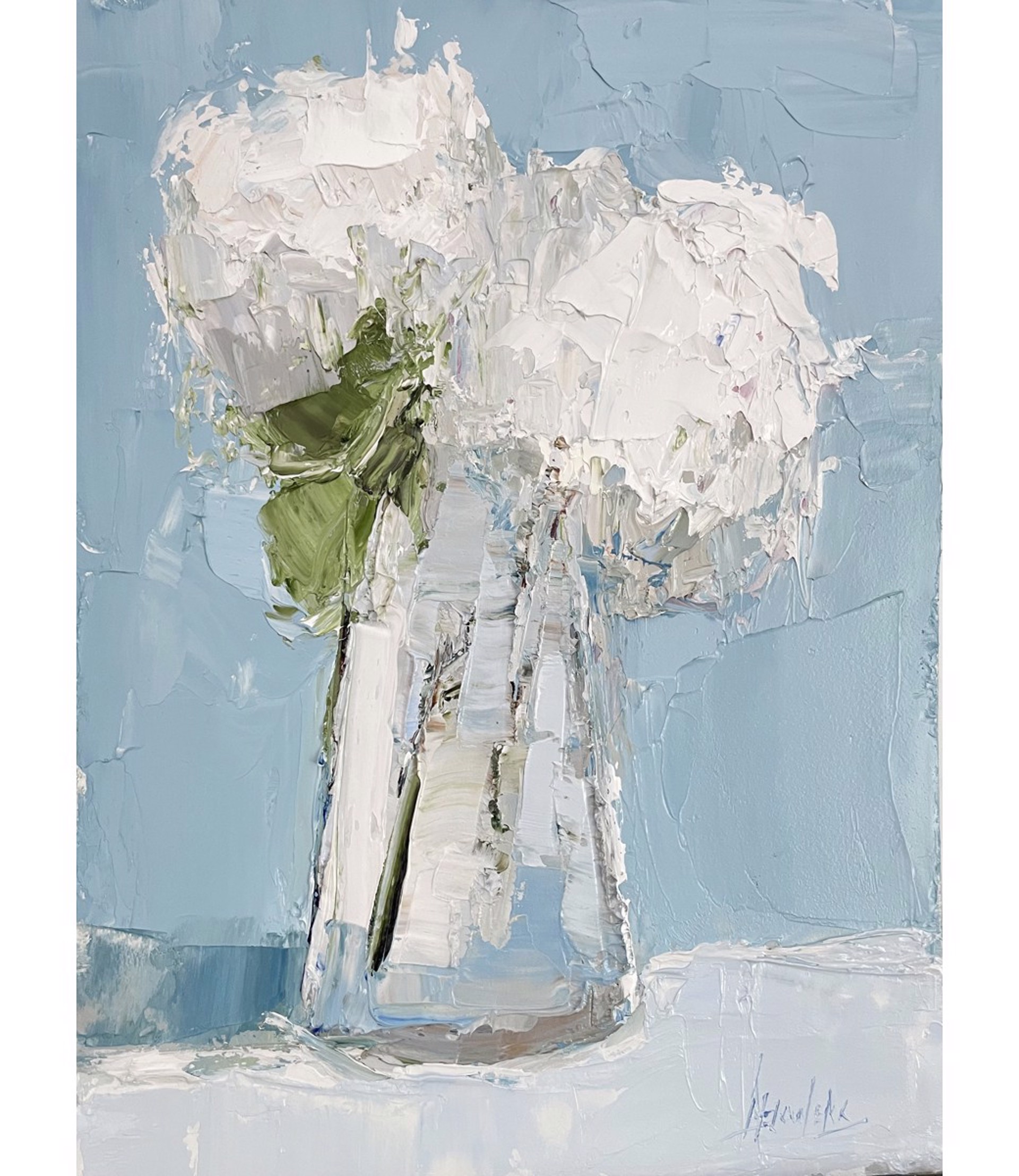 White Hydrangeas, Blue Room by Barbara Flowers