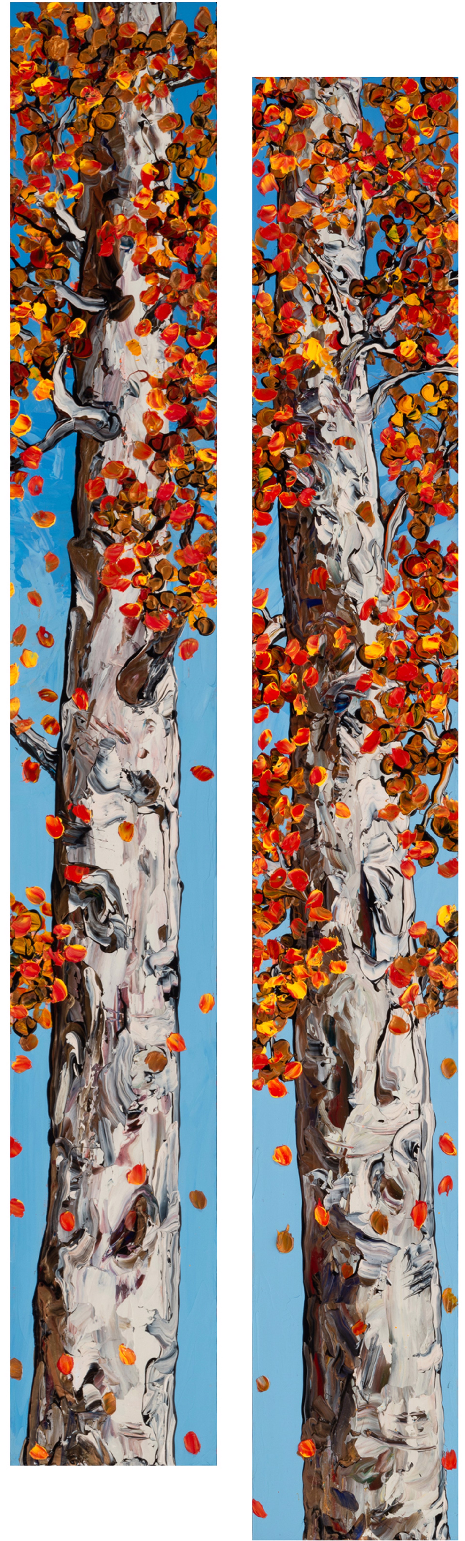 Aspen Trees #1 & #2 by Sue Averell