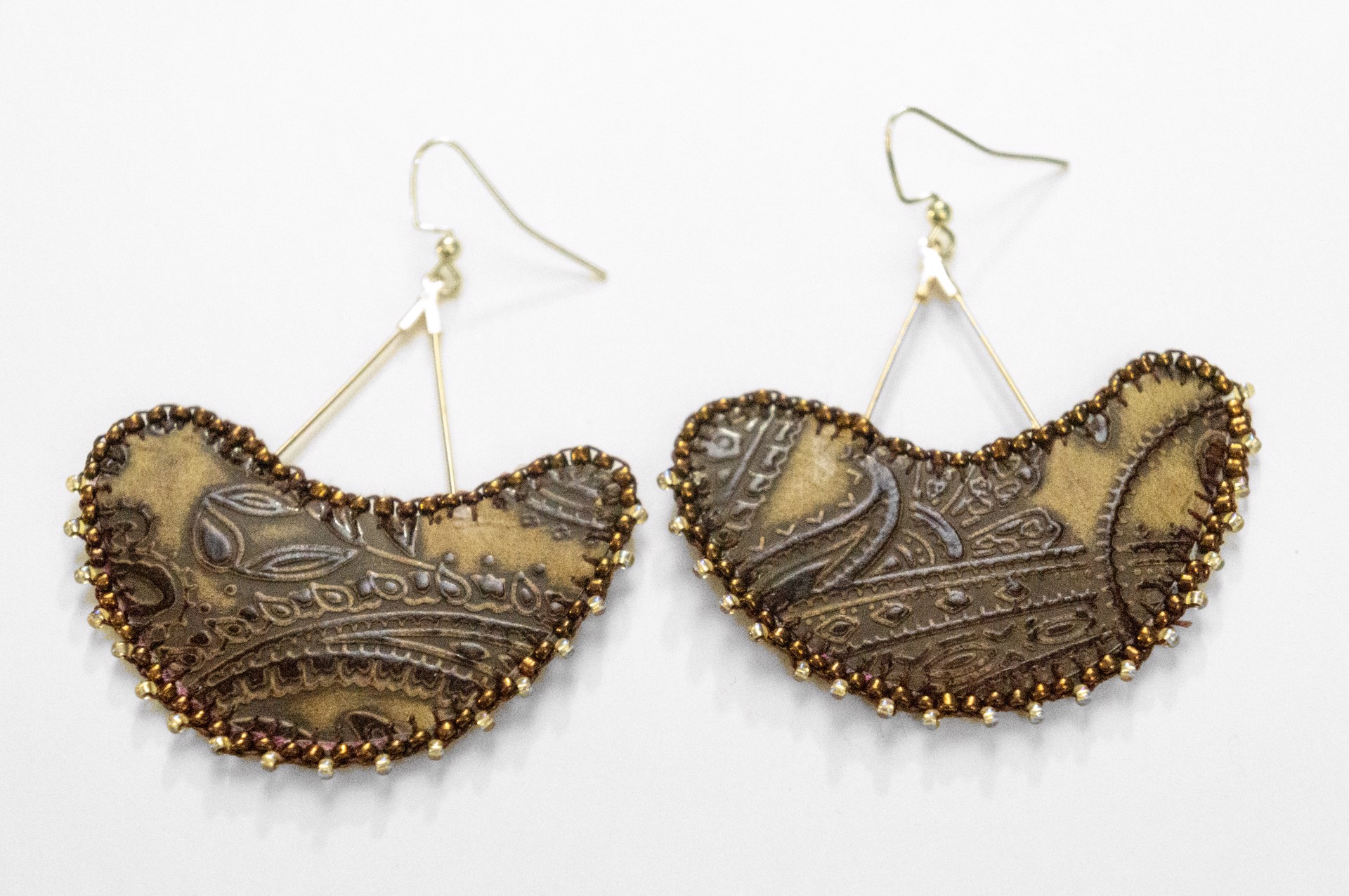 Double Leather statement earrings by Hattie Lee Mendoza