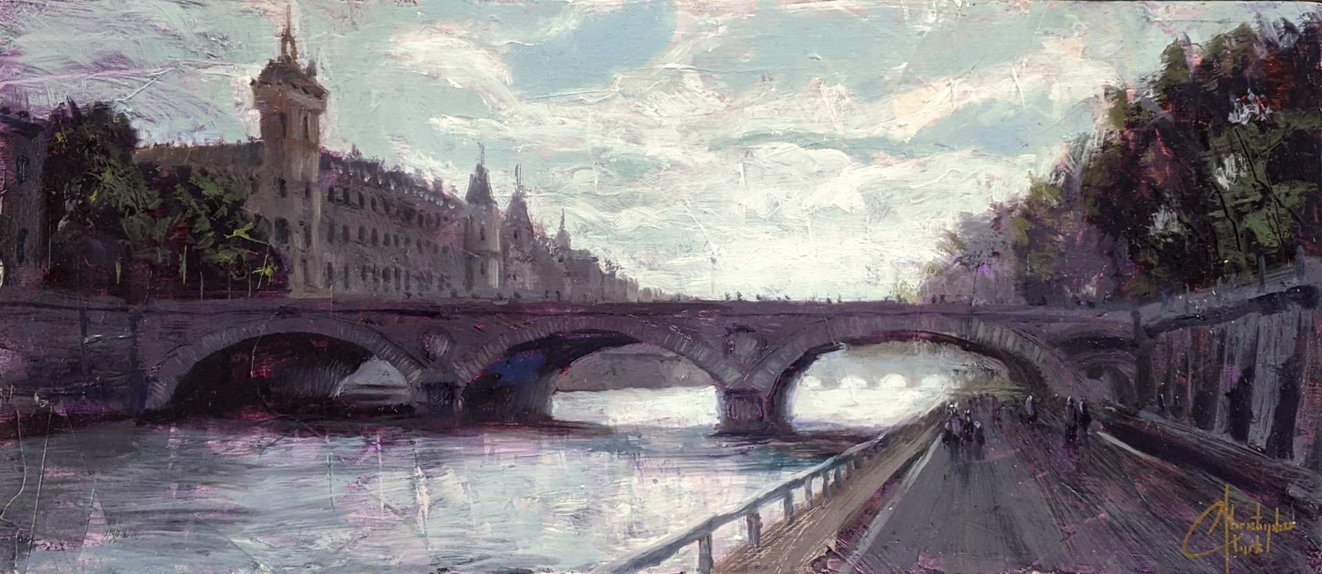 Paris Bridge Overcast by Christopher Clark