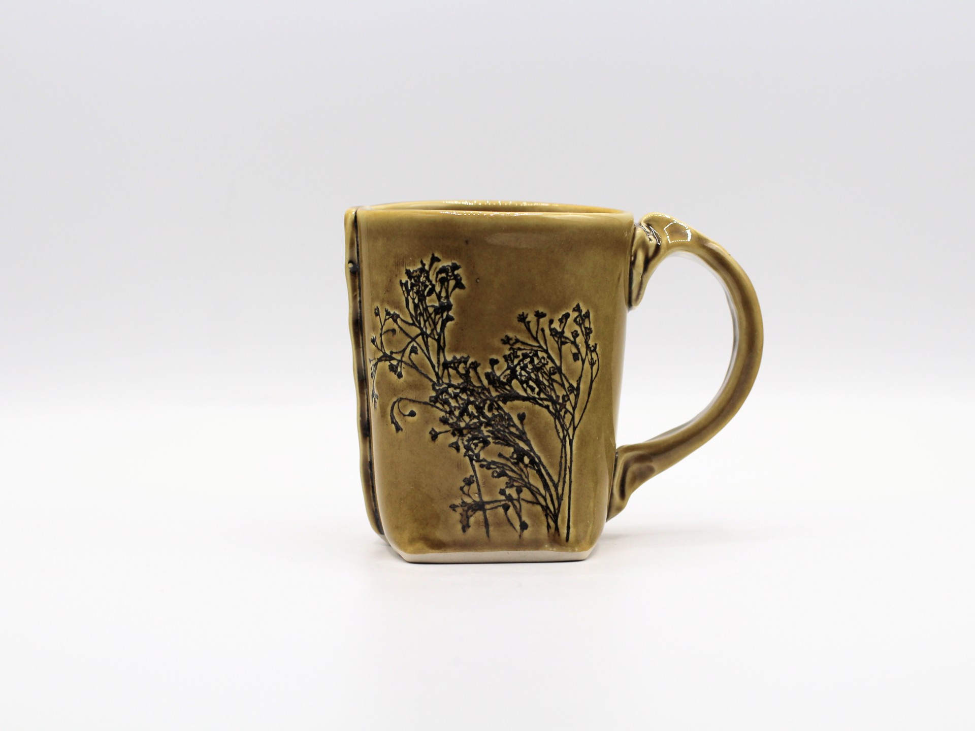 Tan Floral Mug by Colleen Deiss