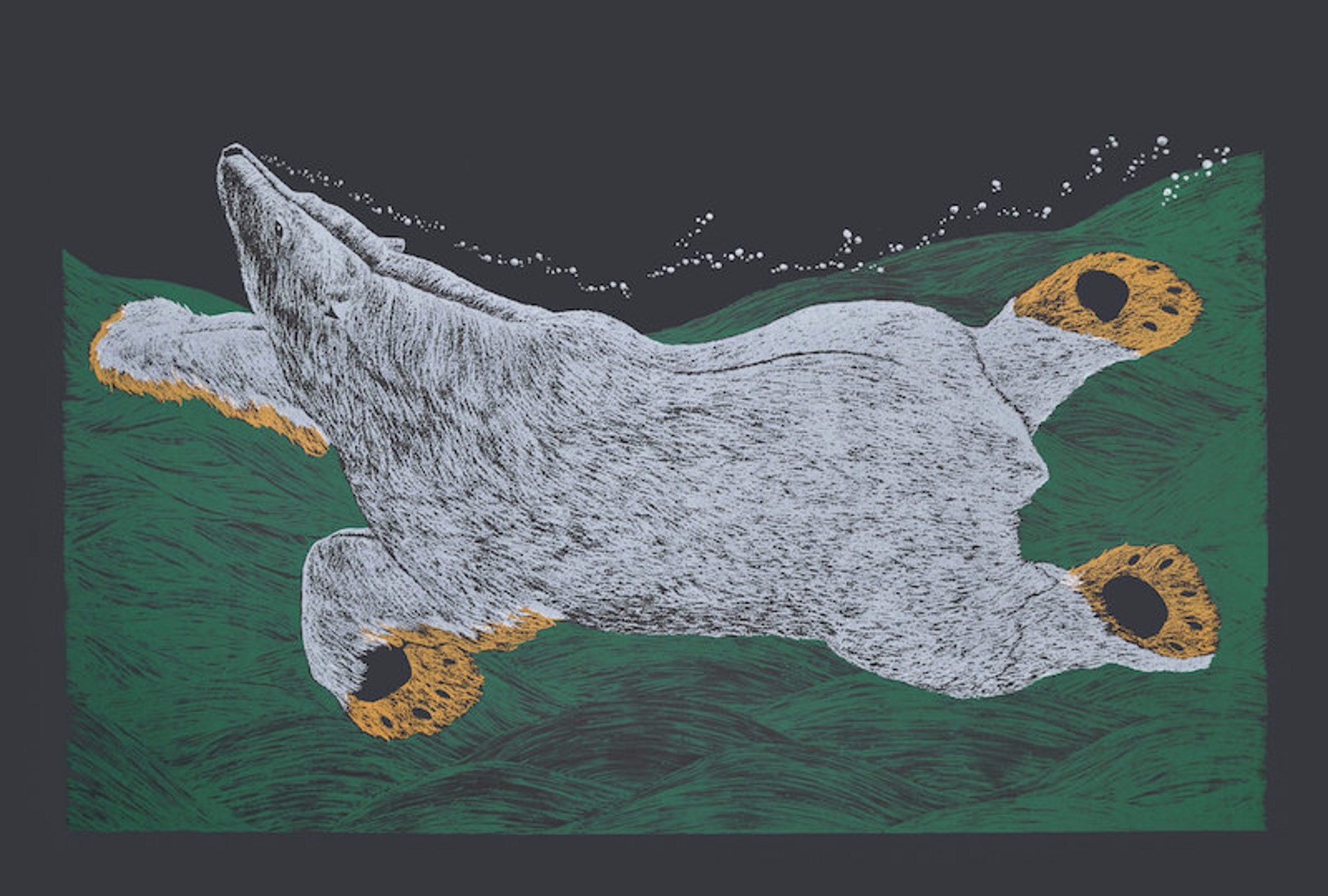 Inuit: Swimming Bear by Tim Pitsiulak
