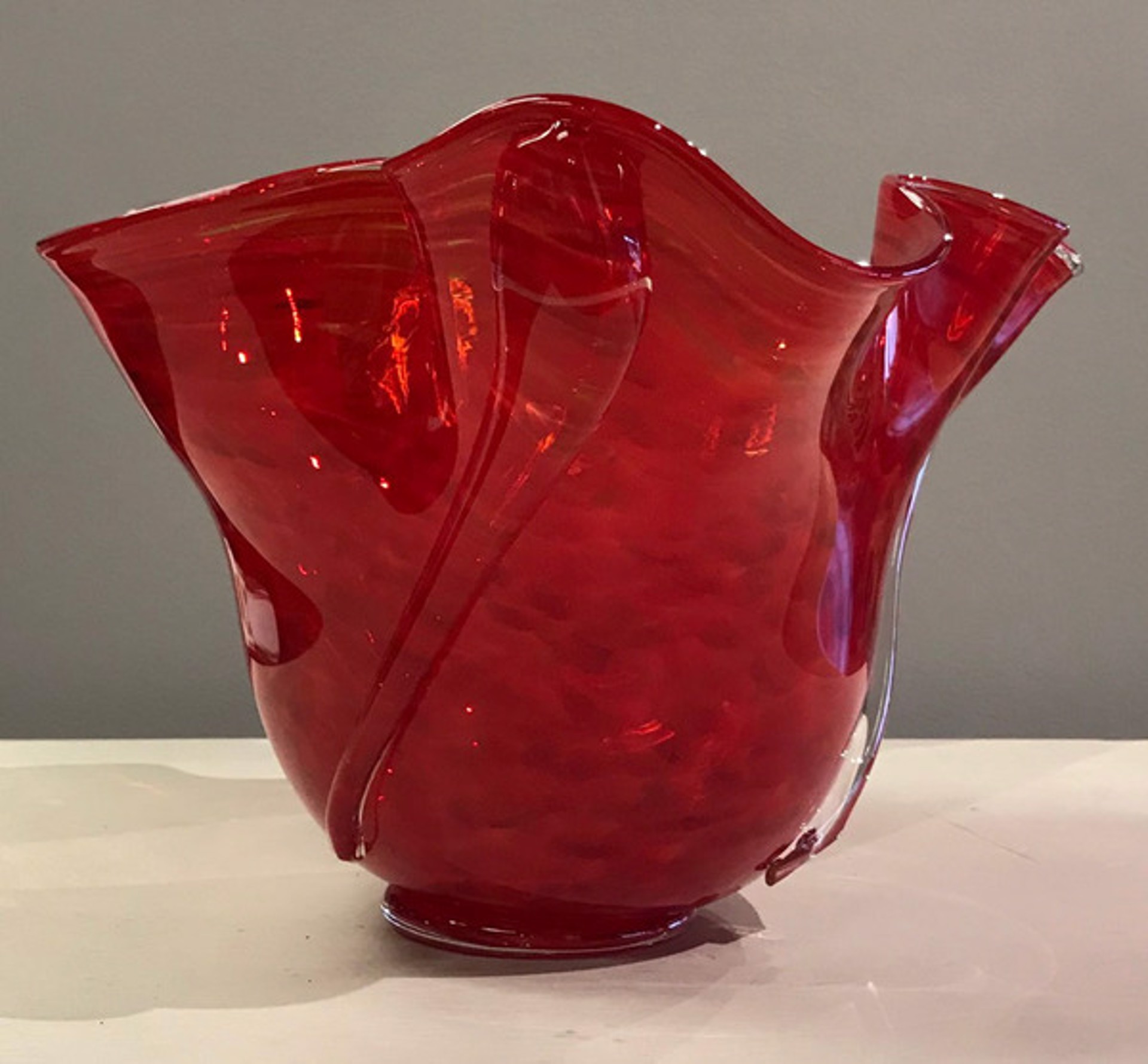 Whorl Bowl Rouge by AlBo Glass