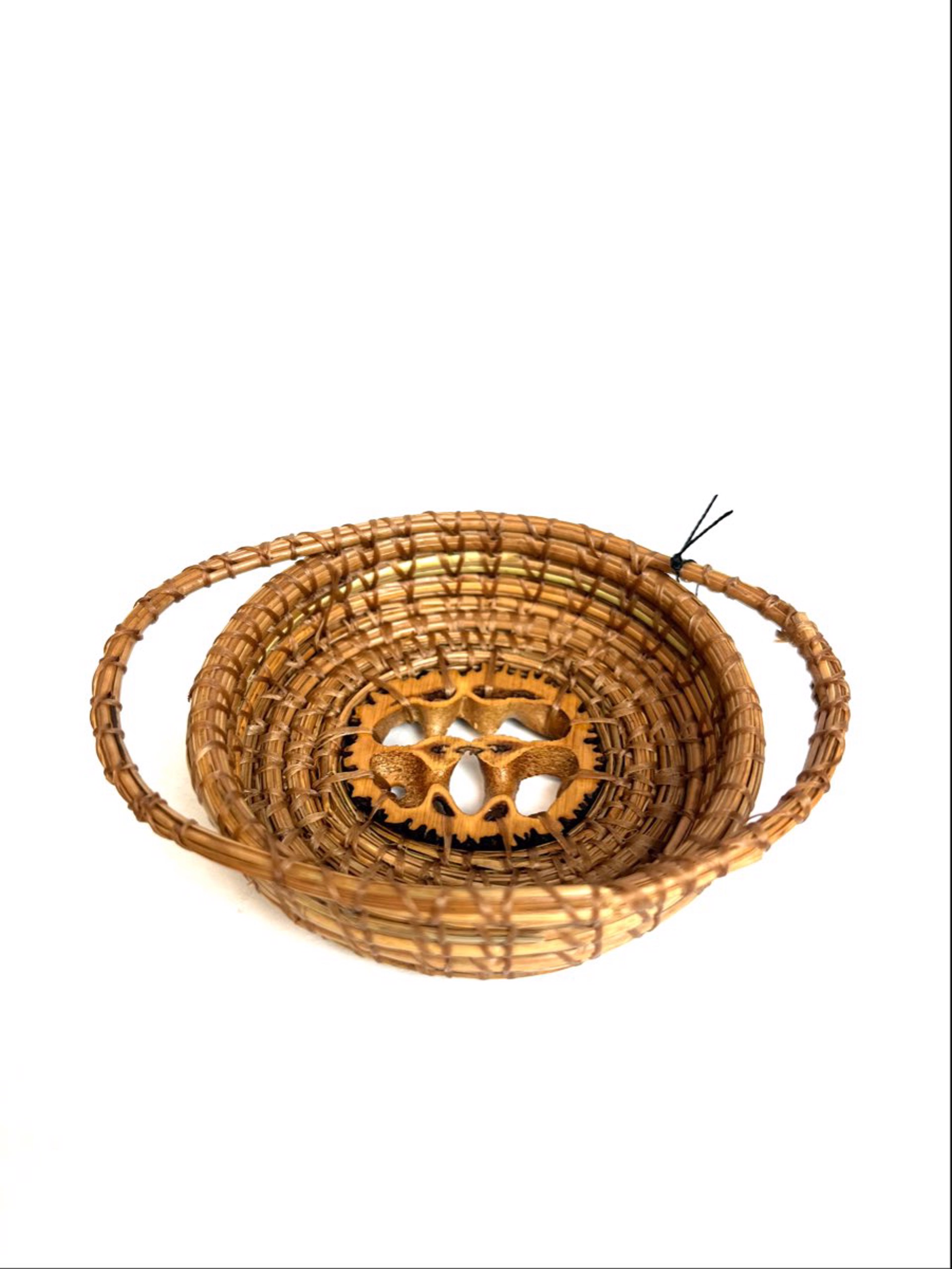 Basket with Walnut Center and Side Handles by Jacqueline Green