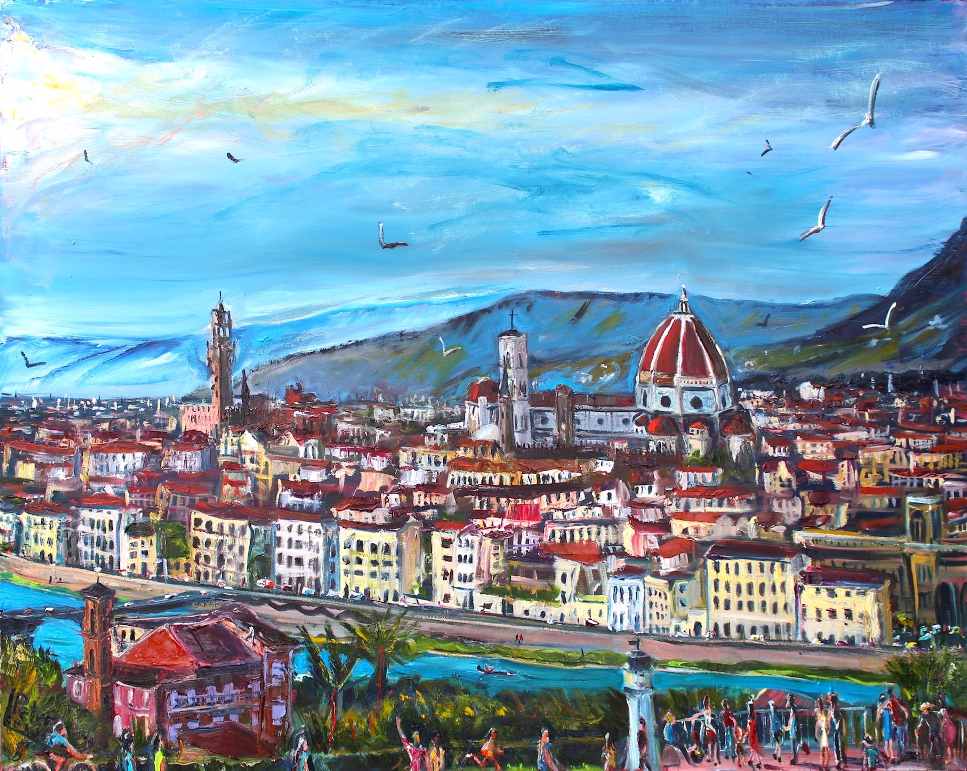 Firenze da Piazza, Michelangelo by Peter Lewis