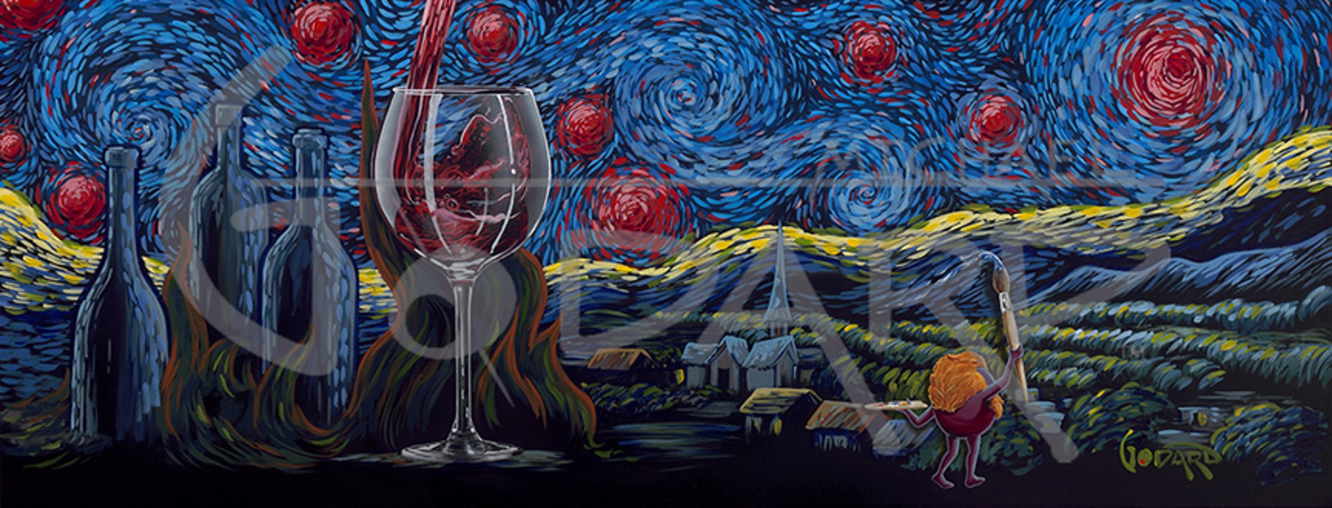 Starry Starry Wine by Michael Godard
