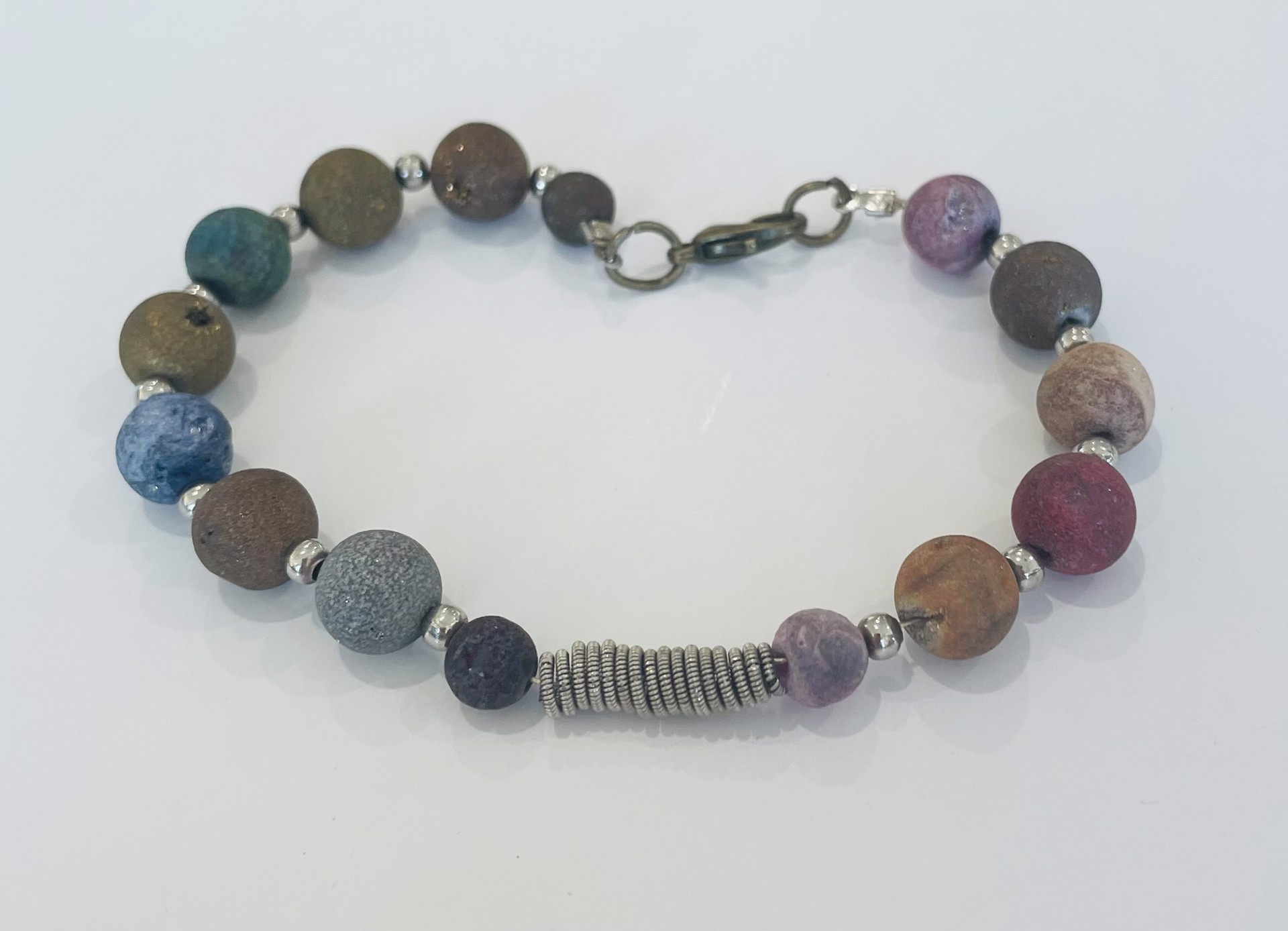 Mixed Stone with Guitar String Bracelet by String Thing Designs