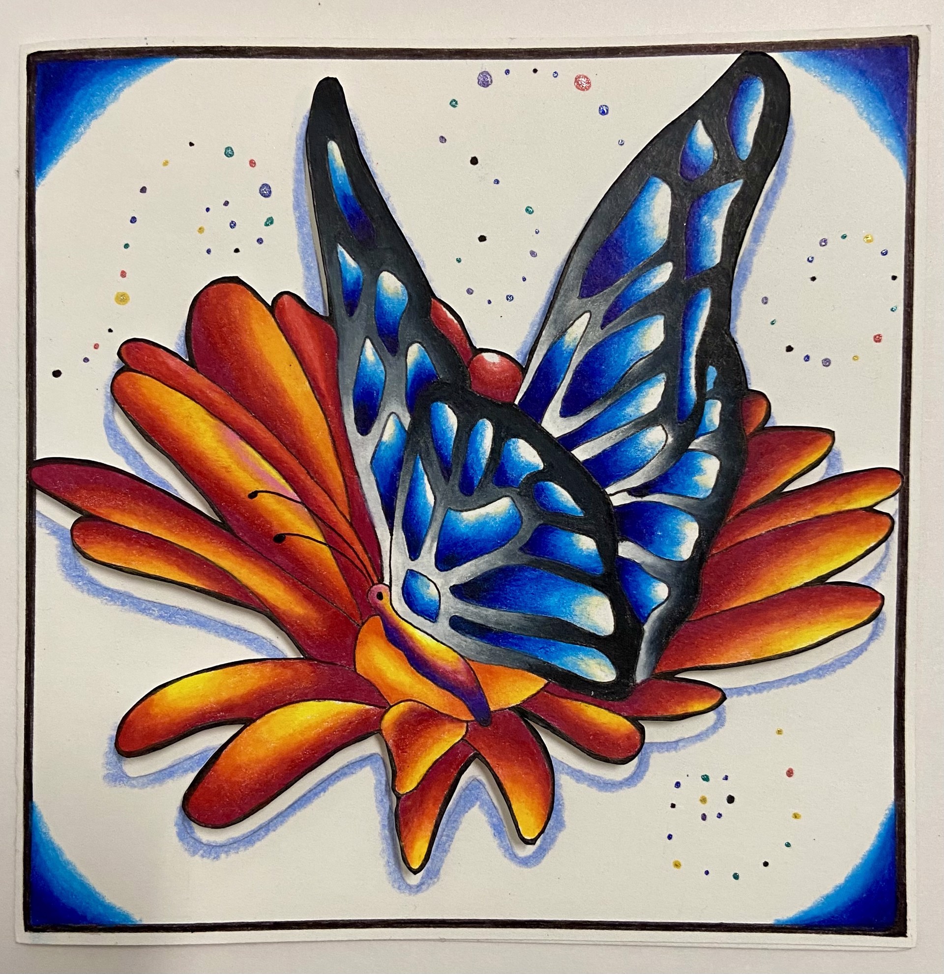 Blue Butterfly Card by Tom McGrath