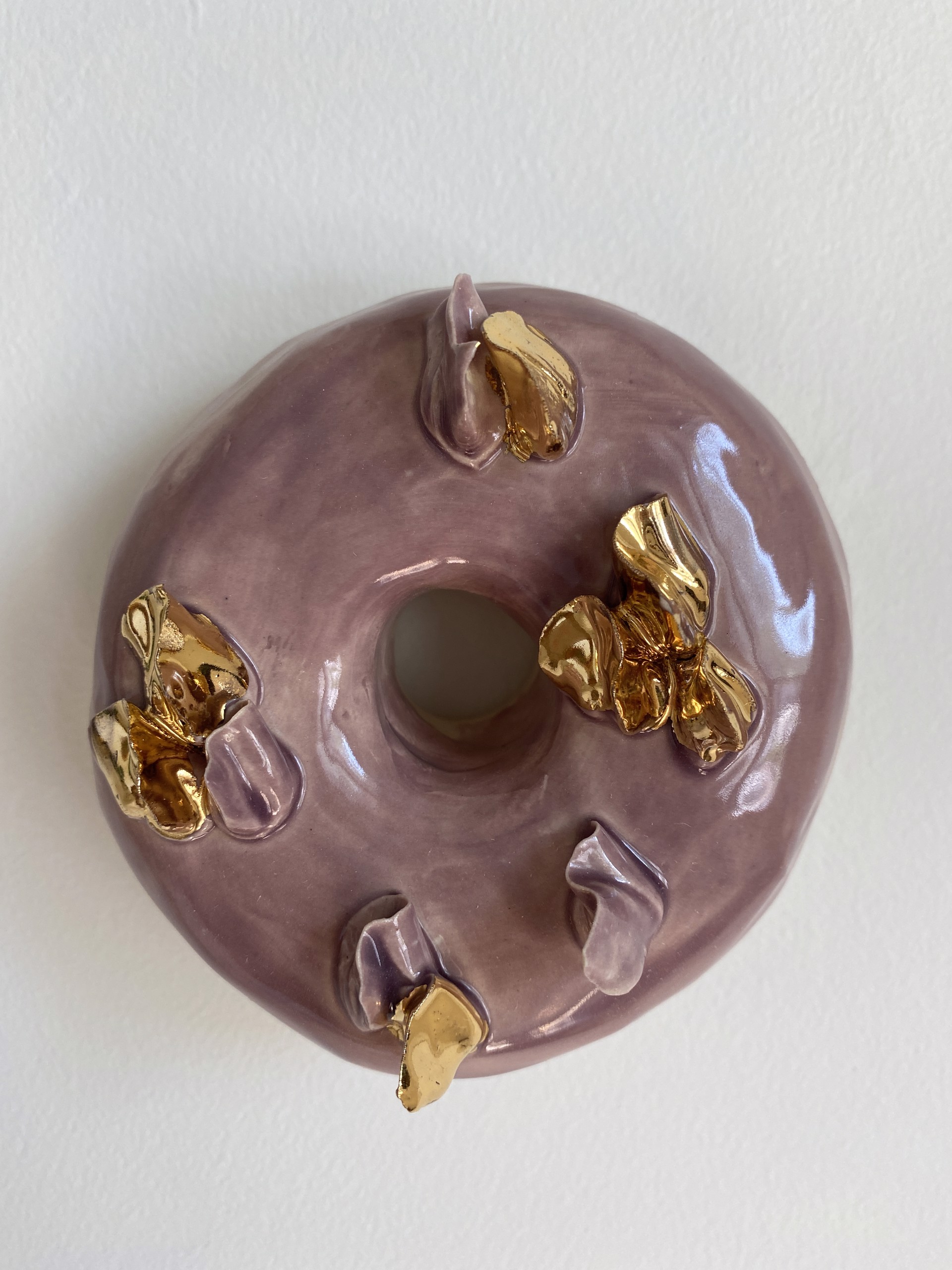 Lavender Donut With Gold Luster Flakes by Liv Antonecchia