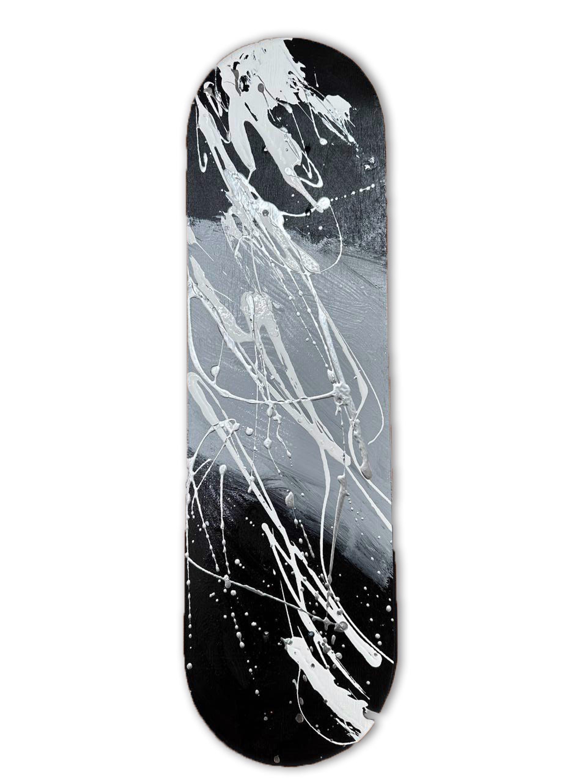 "Abstract Skateboard IV (Black & White)" by Abstract Skateboards Wall Sculptures by Elena Bulatova