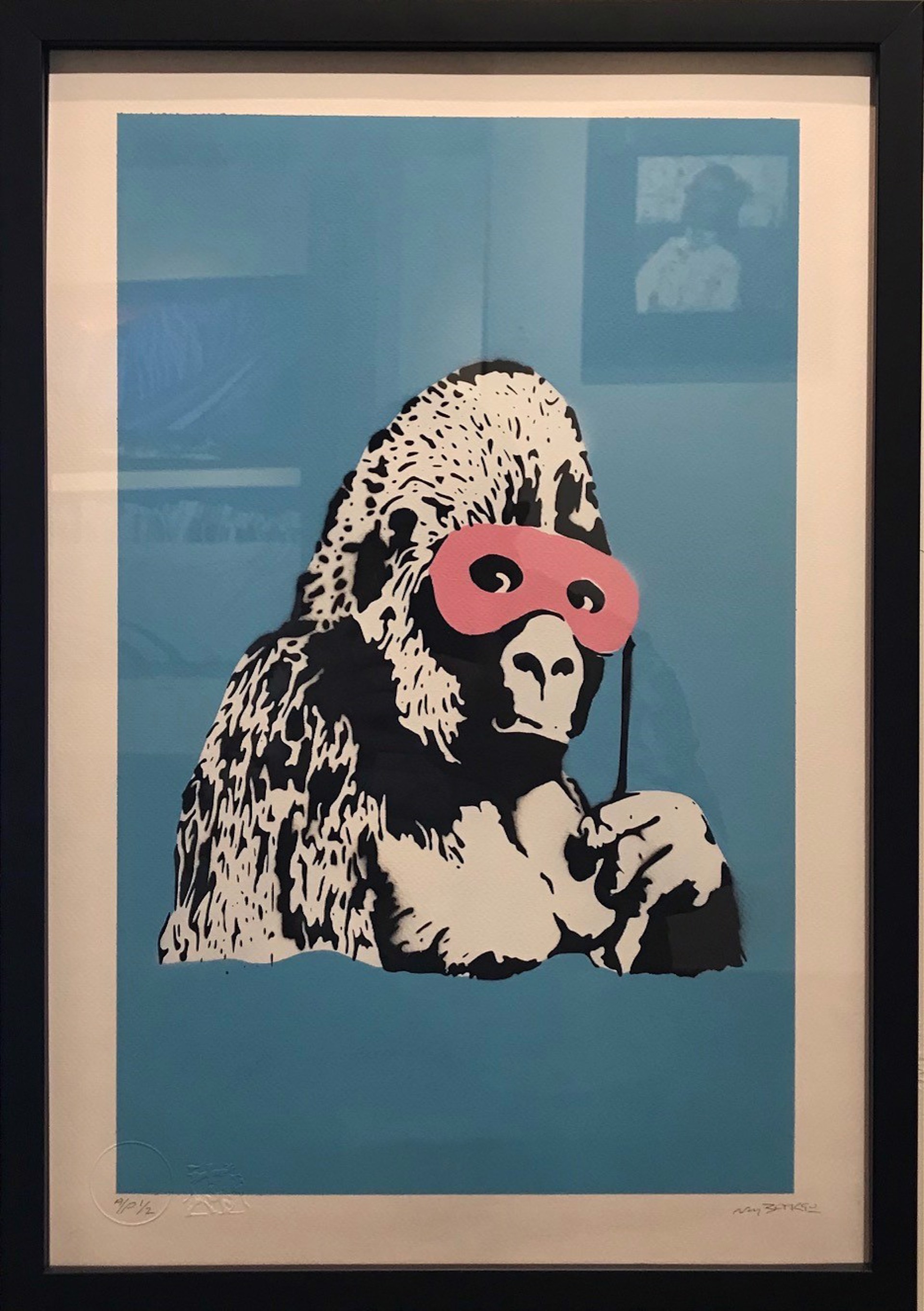 Gorilla (Light Blue) AP 1/2 by Not Banksy