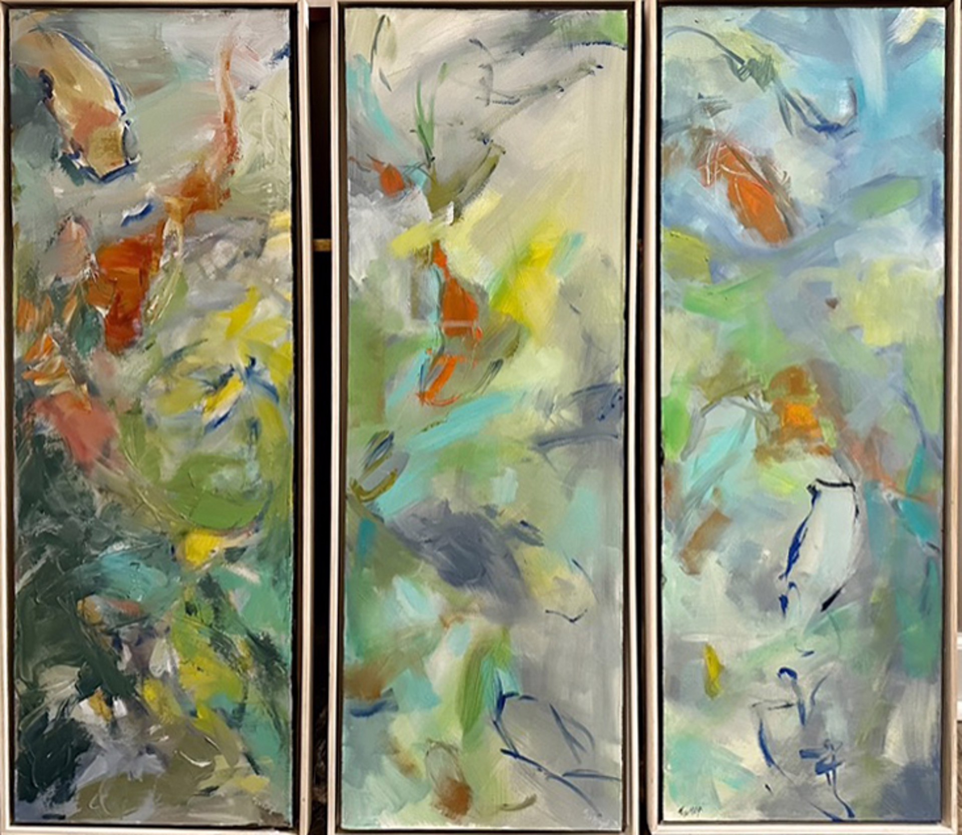 Stealth Mode Triptych ($600 each panel) by Sally Sutton
