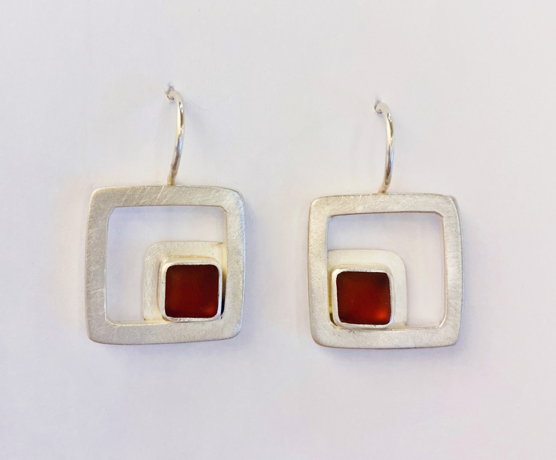 Cranberry Square Earrings by AMY FAUST