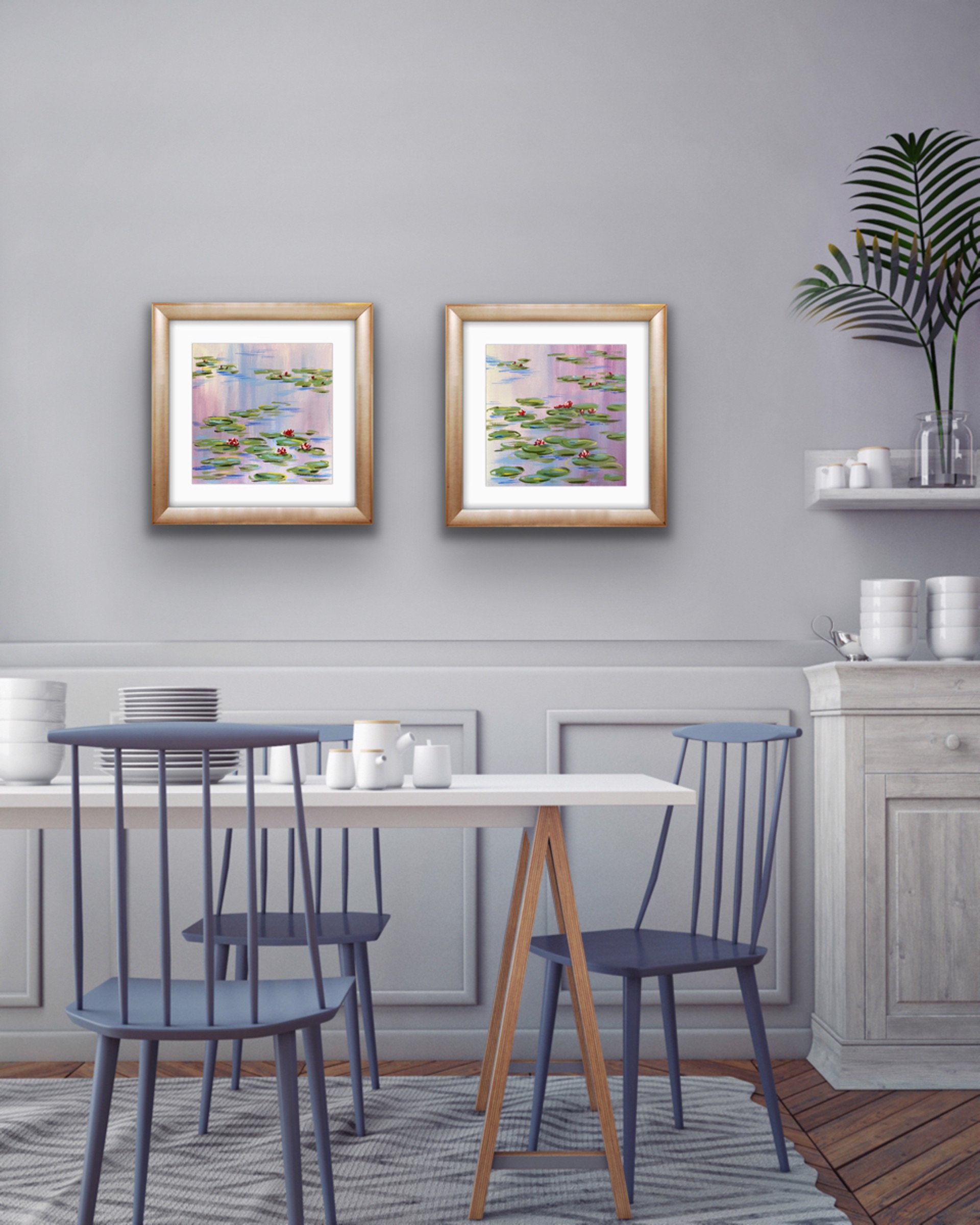 Purple Waterlilies II by Elizabeth Cabell