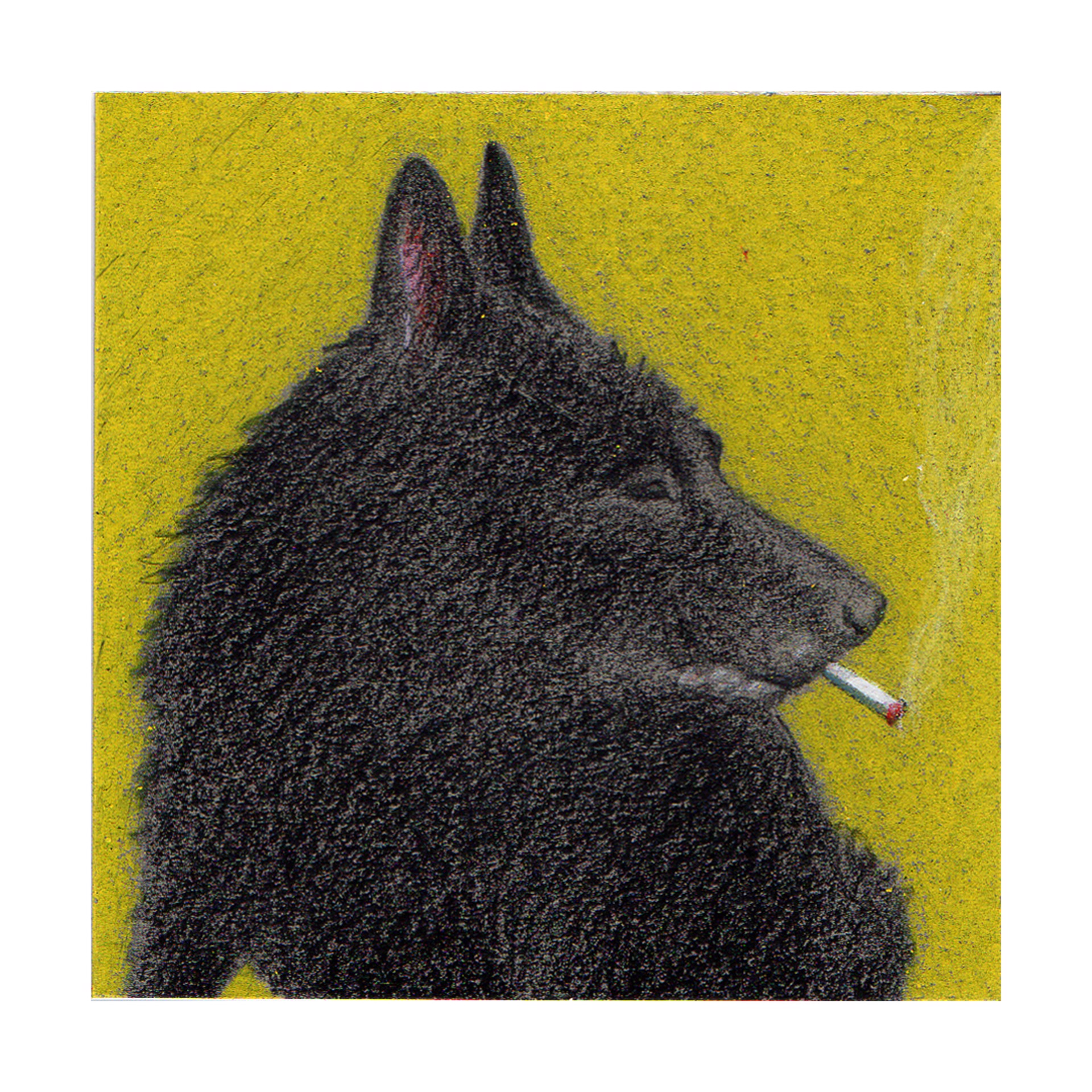 Dog Smoking a Cigarette #2 by Neva Mikulicz